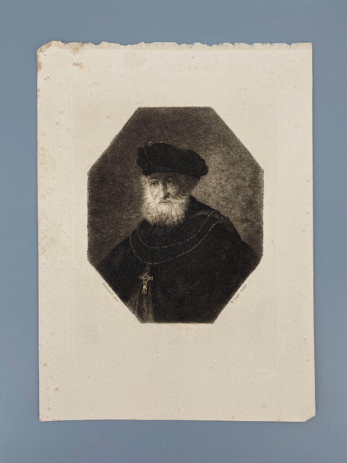 * 6x RADIERUNG WILLIAM UNGER NACH REMBRANDT DRUCKGRAFIK ANTIK 19. JH KONVOLUT