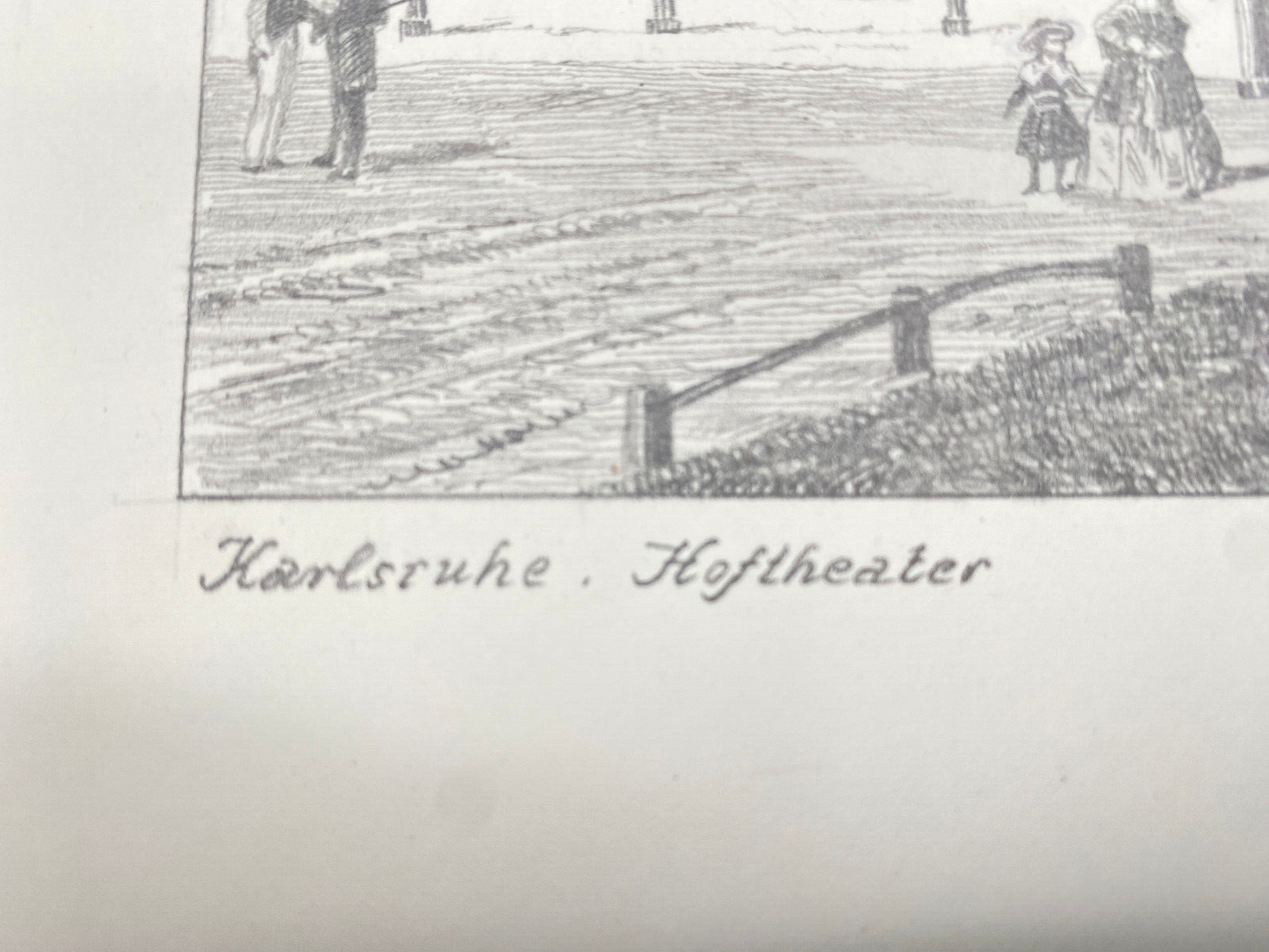 HEINZ WEHLISCH  ZEICHNUNG KARLSRUHE HOFTHEATER ORIGINAL HANDSIGNIERT