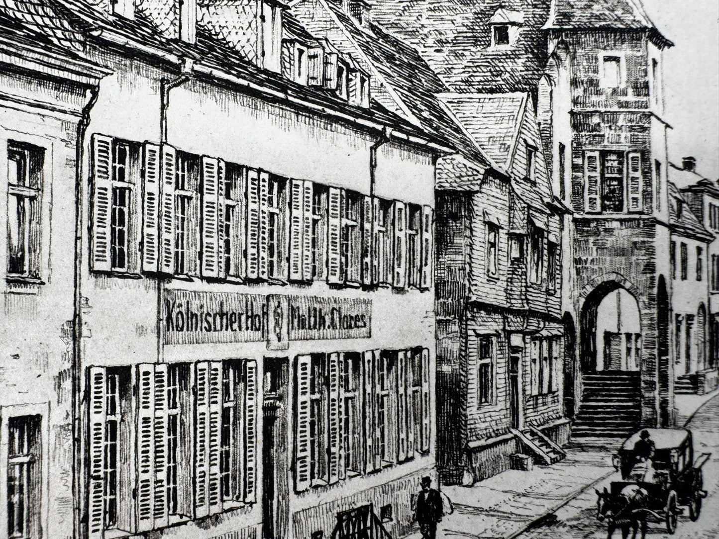 * HEINZ WEHLISCH ORIGINAL RADIERUNG ZÜLPICH UM 1890 ANSICHT