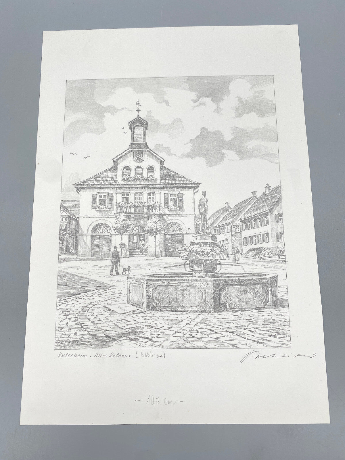 HEINZ WEHLISCH ZEICHNUNGEN BÖBLINGEN SCHLOSS ALTES RATHAUS ORIGINAL HANDSIGNIERT
