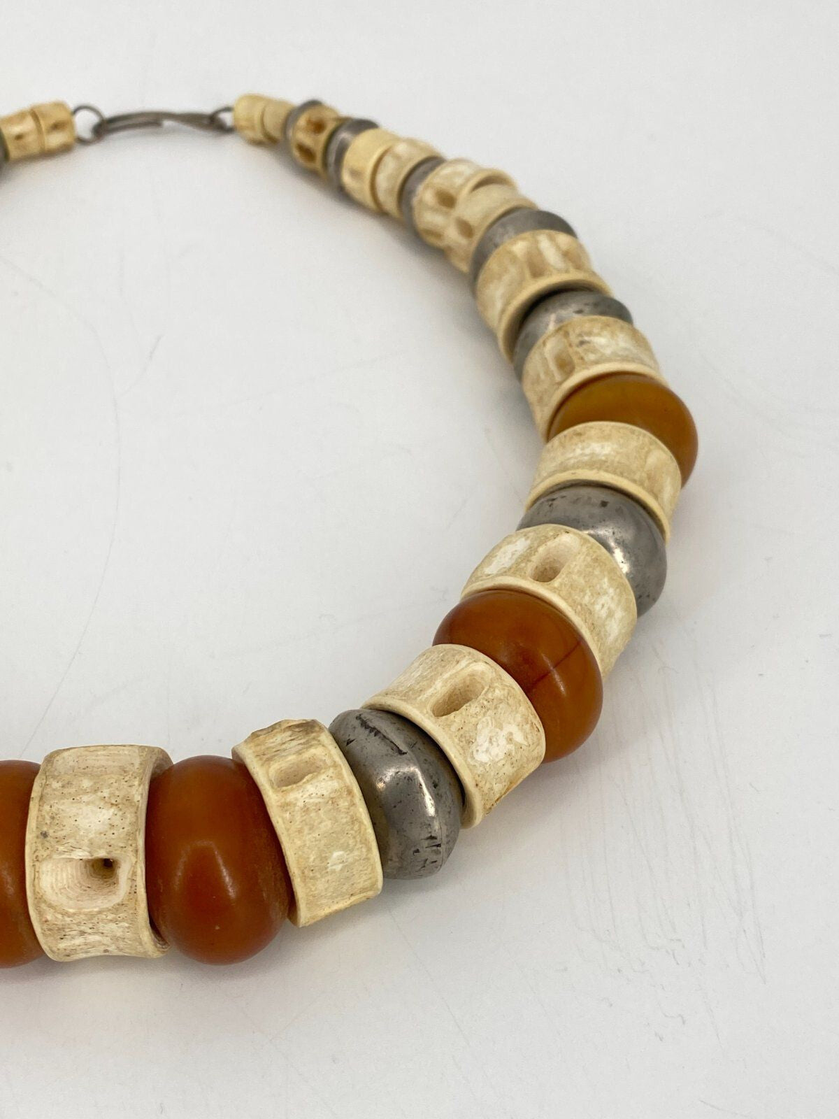 * KETTE COLLIER STATEMENT BERNSTEIN NATURMATERIAL METALL PERLEN