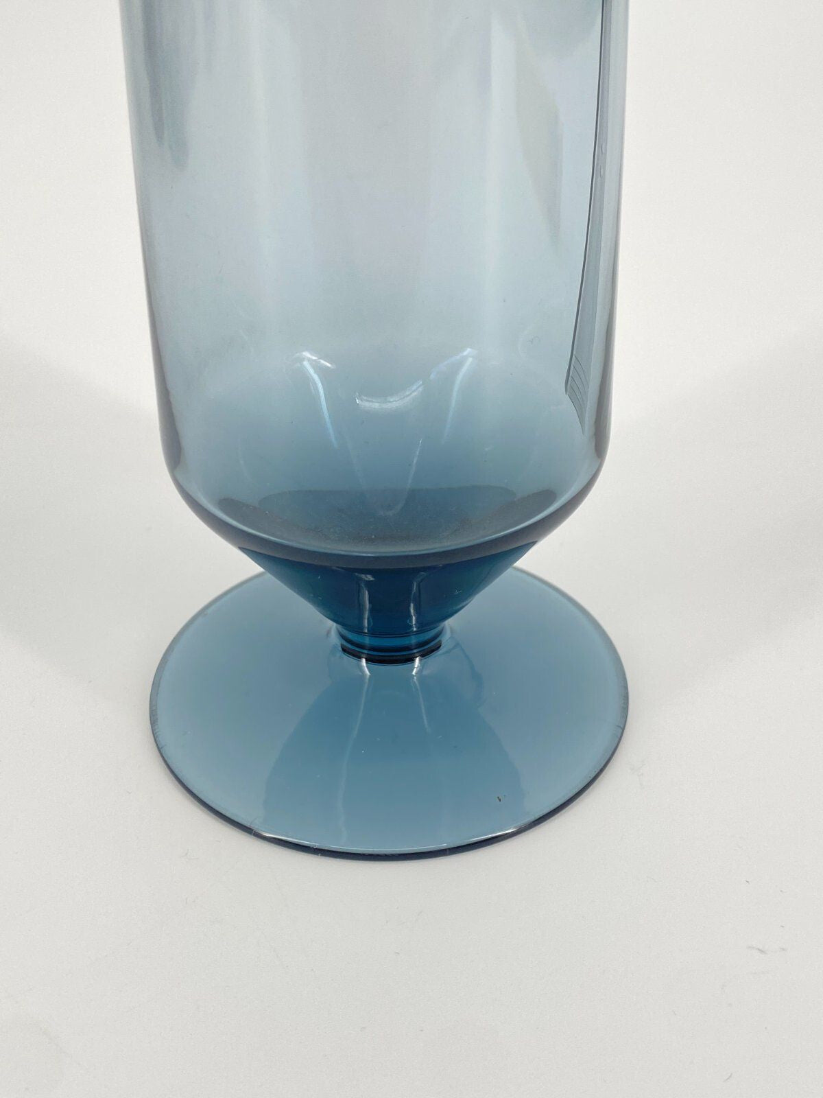 * VASE GLAS FERNSEHTURM BERLIN 1970ER BLAU RAUCH GLAS VINTAGE