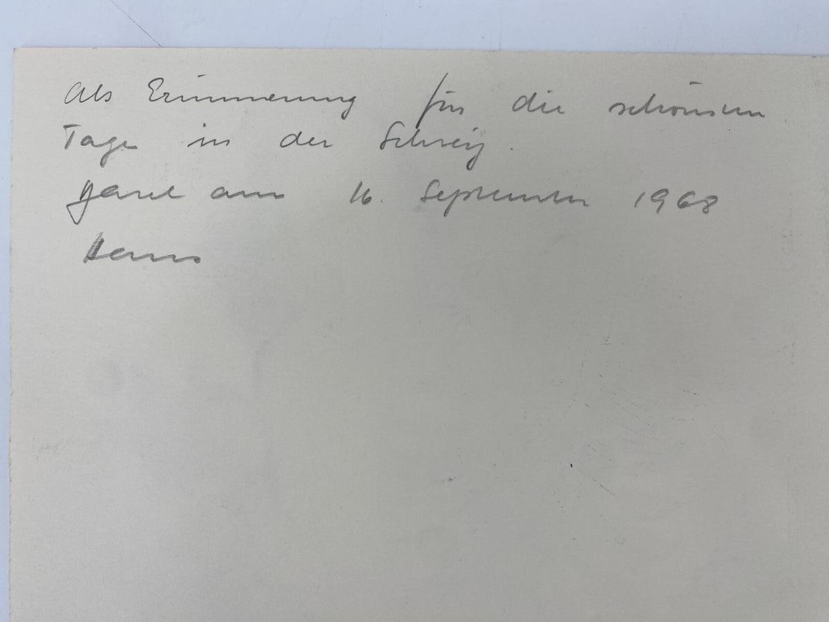 * HANS OTT KOLORIERTE TUSCHEZEICHNUNG HANDSIGNIERT 1968 WIDMUNG SONNENBLUME