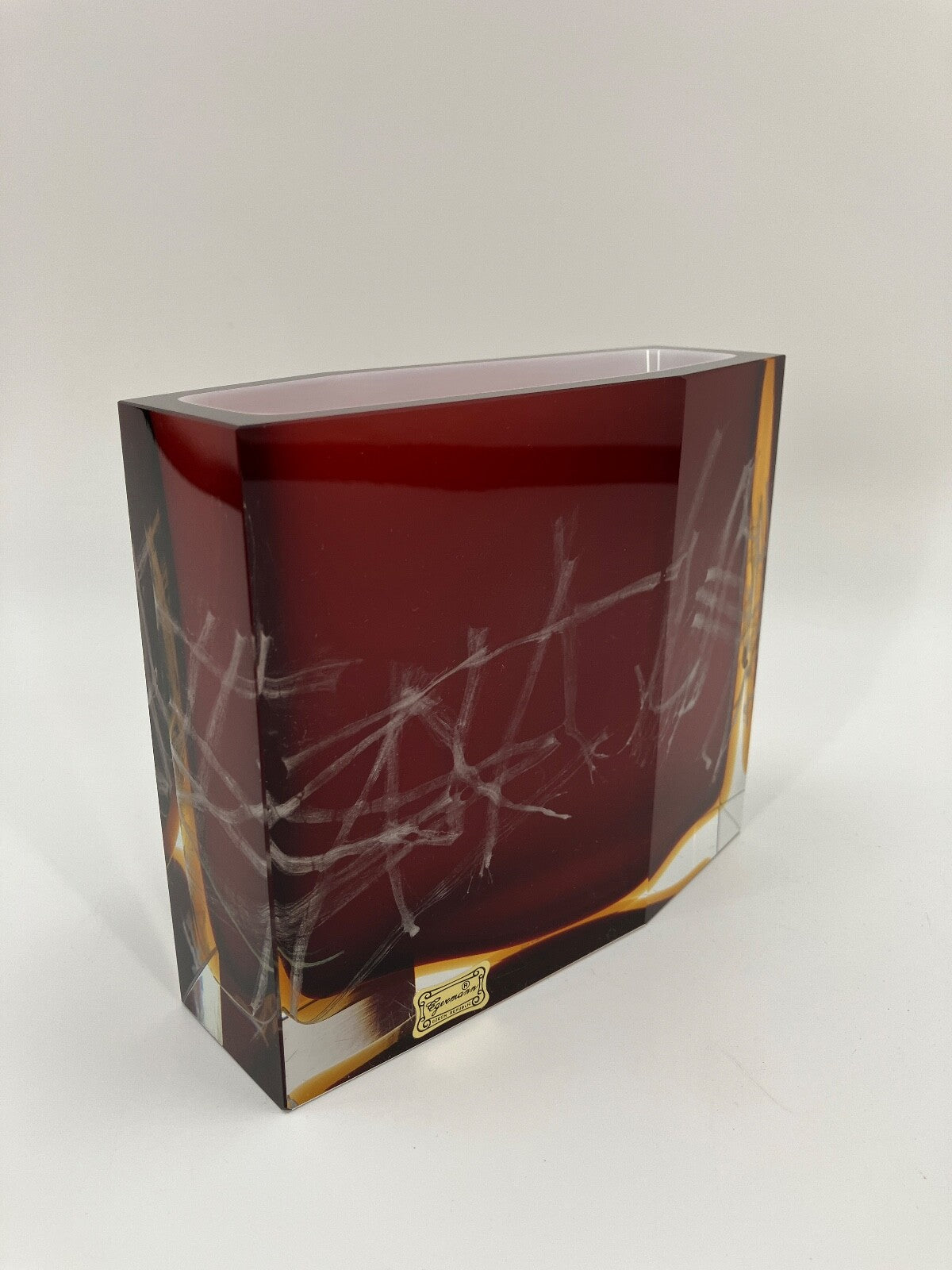 * PAVEL HLAVA VASE EGERMAN EXBOR STUDIO GLAS CZECH SOMMERSO 60er 70er