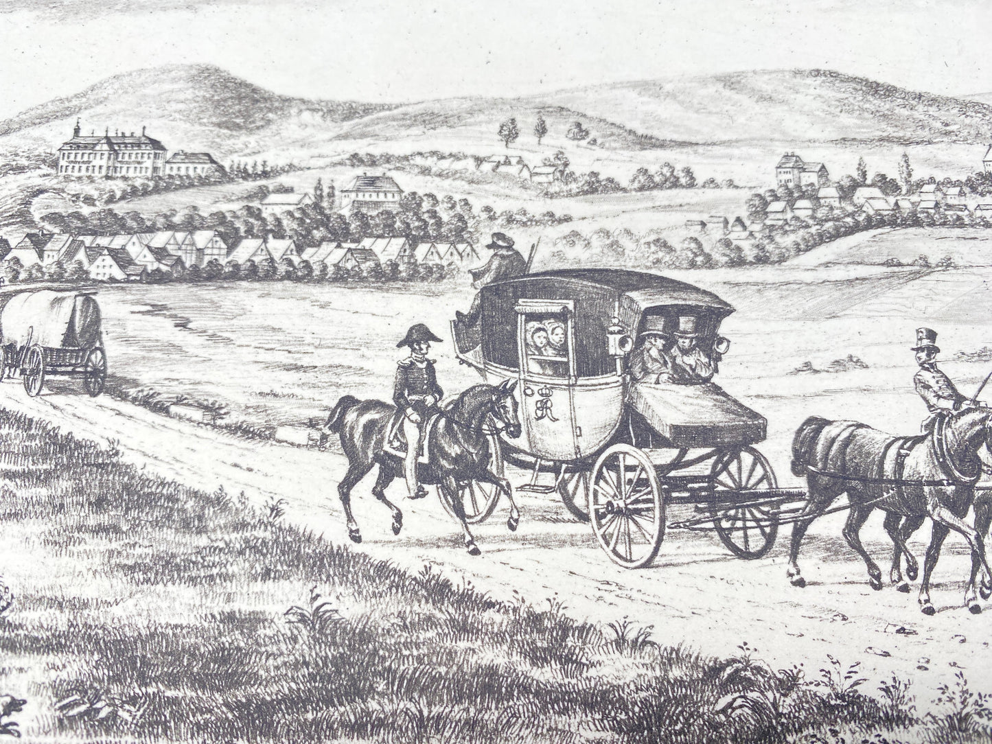 DEUTSCHER KÜNSTLER HEINZ WEHLISCH RADIERUNG LIEBENBURG UM 1840 HANDSIGNIERT