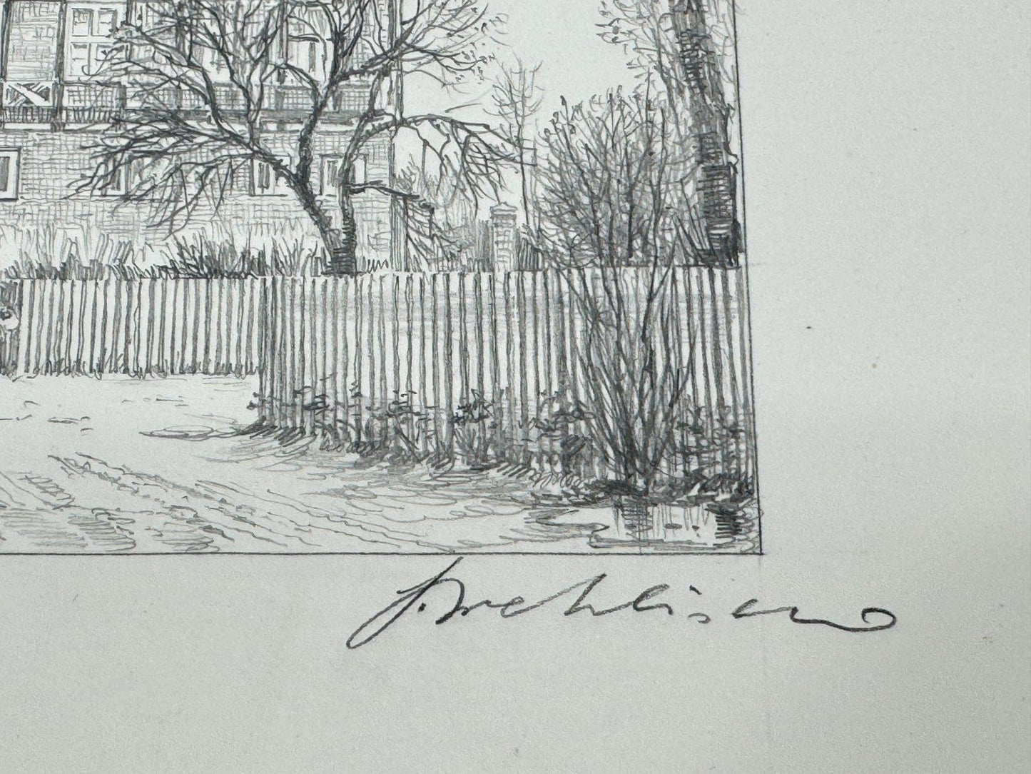 * HEINZ WEHLISCH ZEICHNUNG SCHLOß AHLDEN ANSICHT SIGNIERT