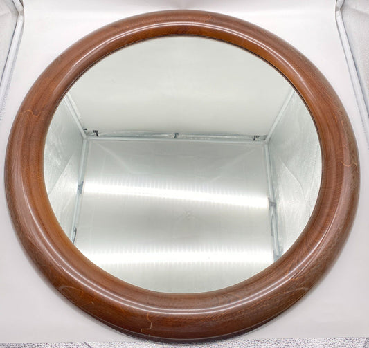 MIDCENTURY WANDSPIEGEL SPIEGEL RUND DANISH DESIGN MAHAGONI HOLZ 60ER VINTAGE