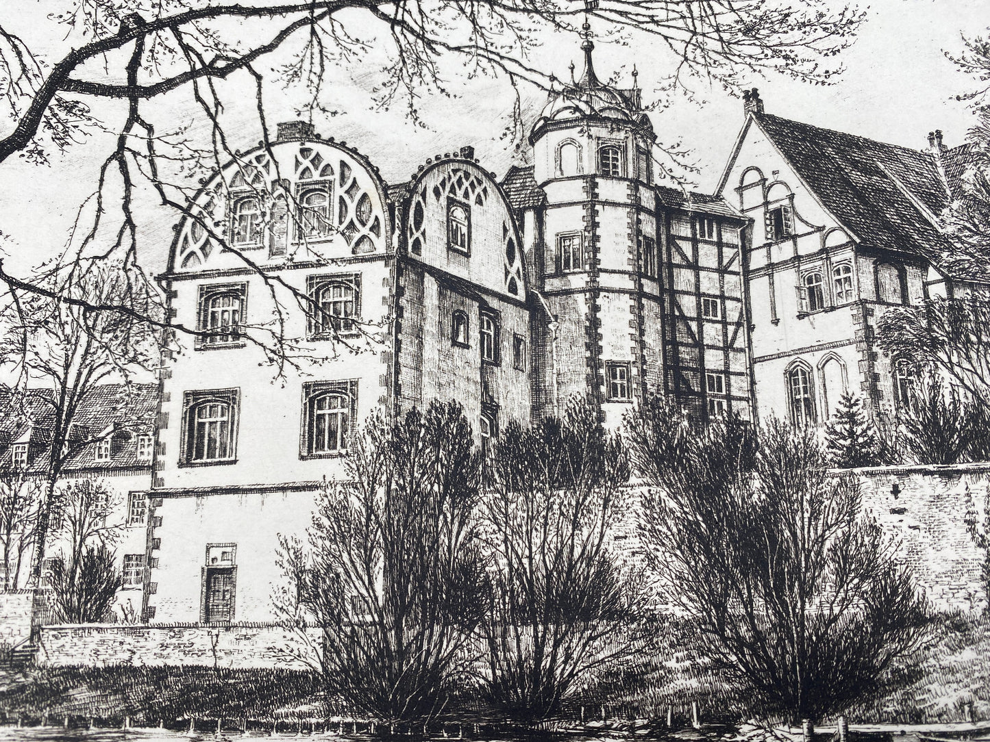 DEUTSCHER KÜNSTLER HEINZ WEHLISCH SCHLOSS GIFHORN RADIERUNG HANDSIGNIERT