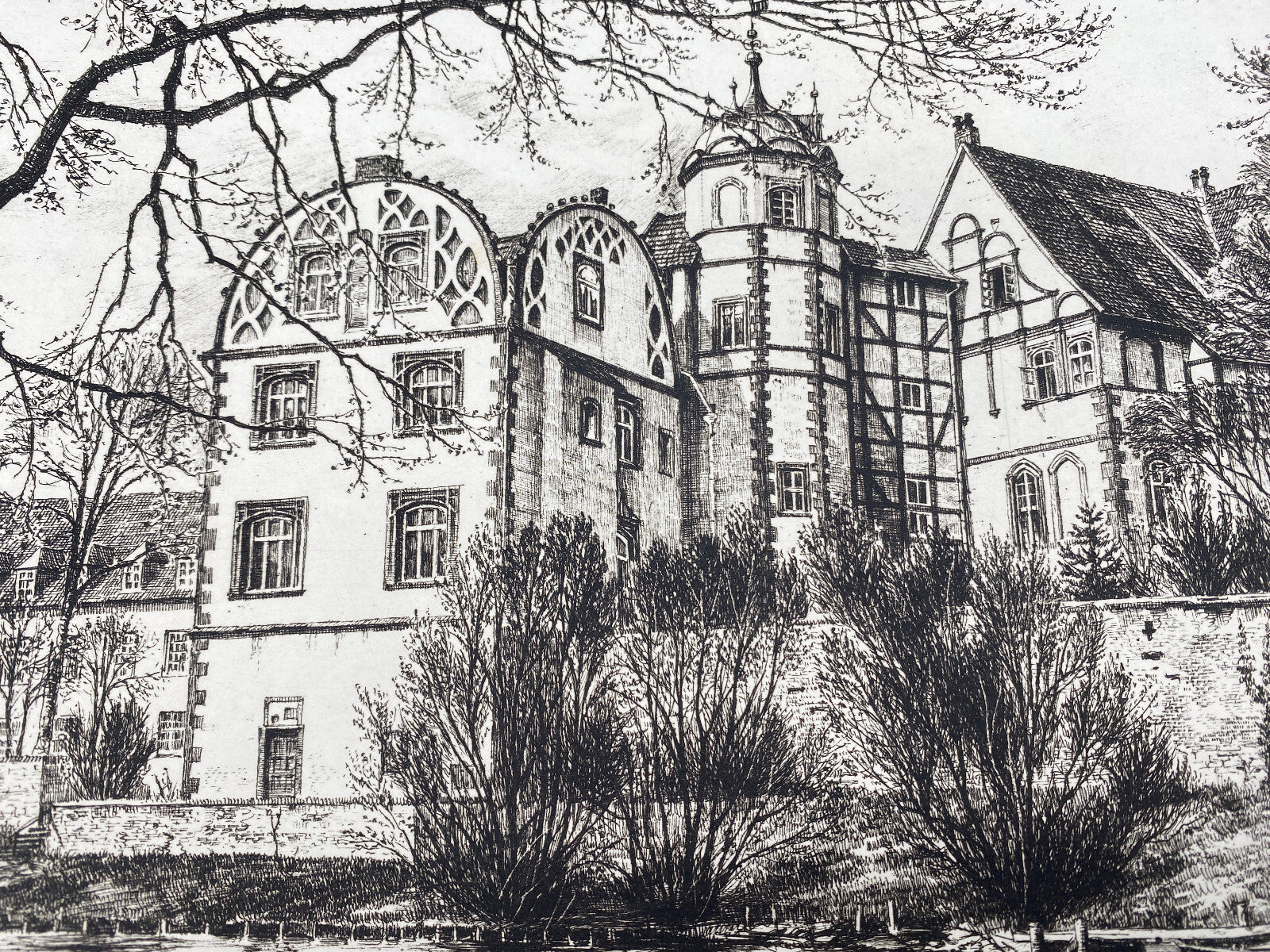DEUTSCHER KÜNSTLER HEINZ WEHLISCH SCHLOSS GIFHORN RADIERUNG HANDSIGNIERT