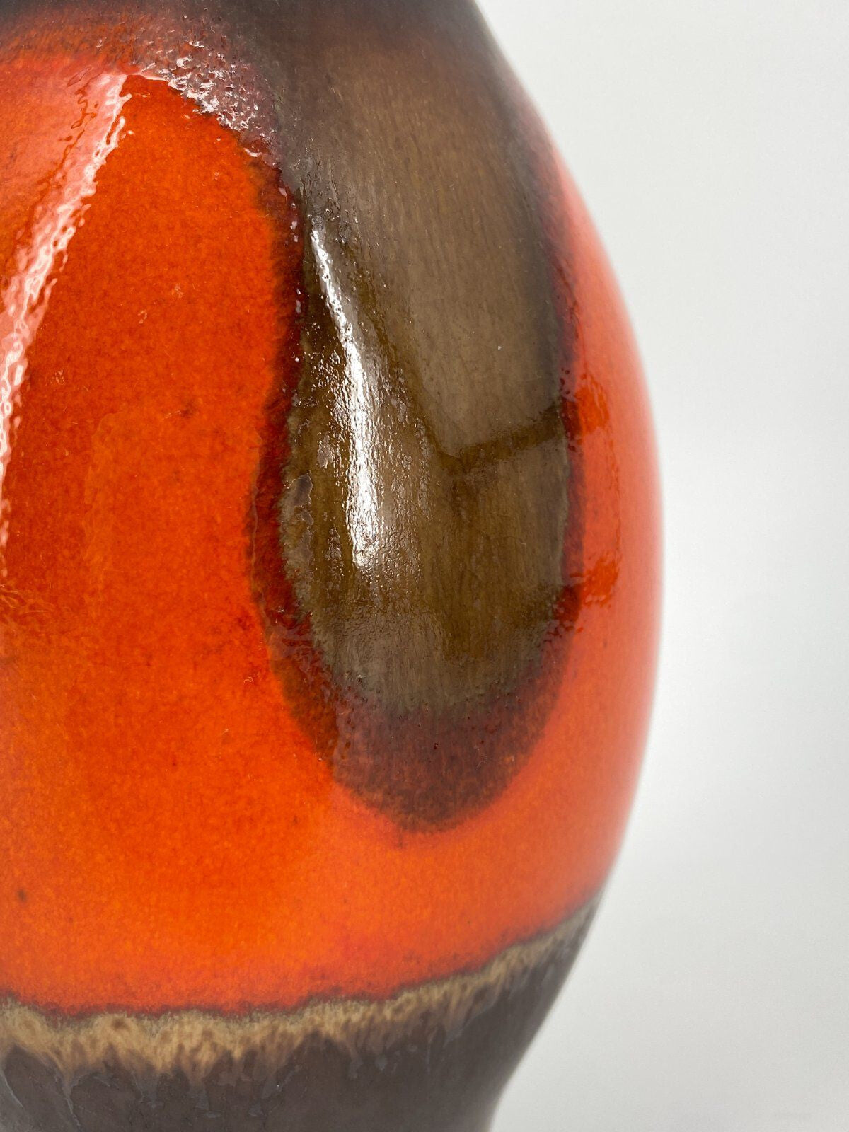 * JASBA STUDIOKERAMIK VASE W.-GERMANY ORANGE BRAUN 60ER 70ER
