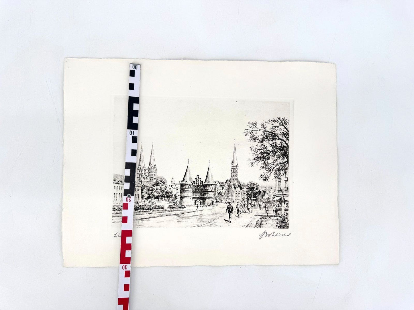 * GRAFIK DRUCKGRAFIK LÜBECK HOLSTENTOR 50ER WEHLISCH