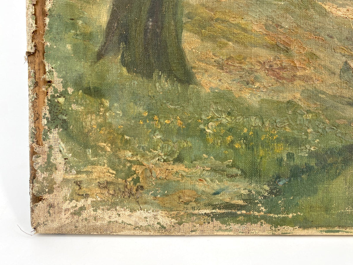 *ÖLGEMÄLDE ERNST LUCKE LANDSCHAFT WALD BÄUME BACH LEINWAND SIGNIERT