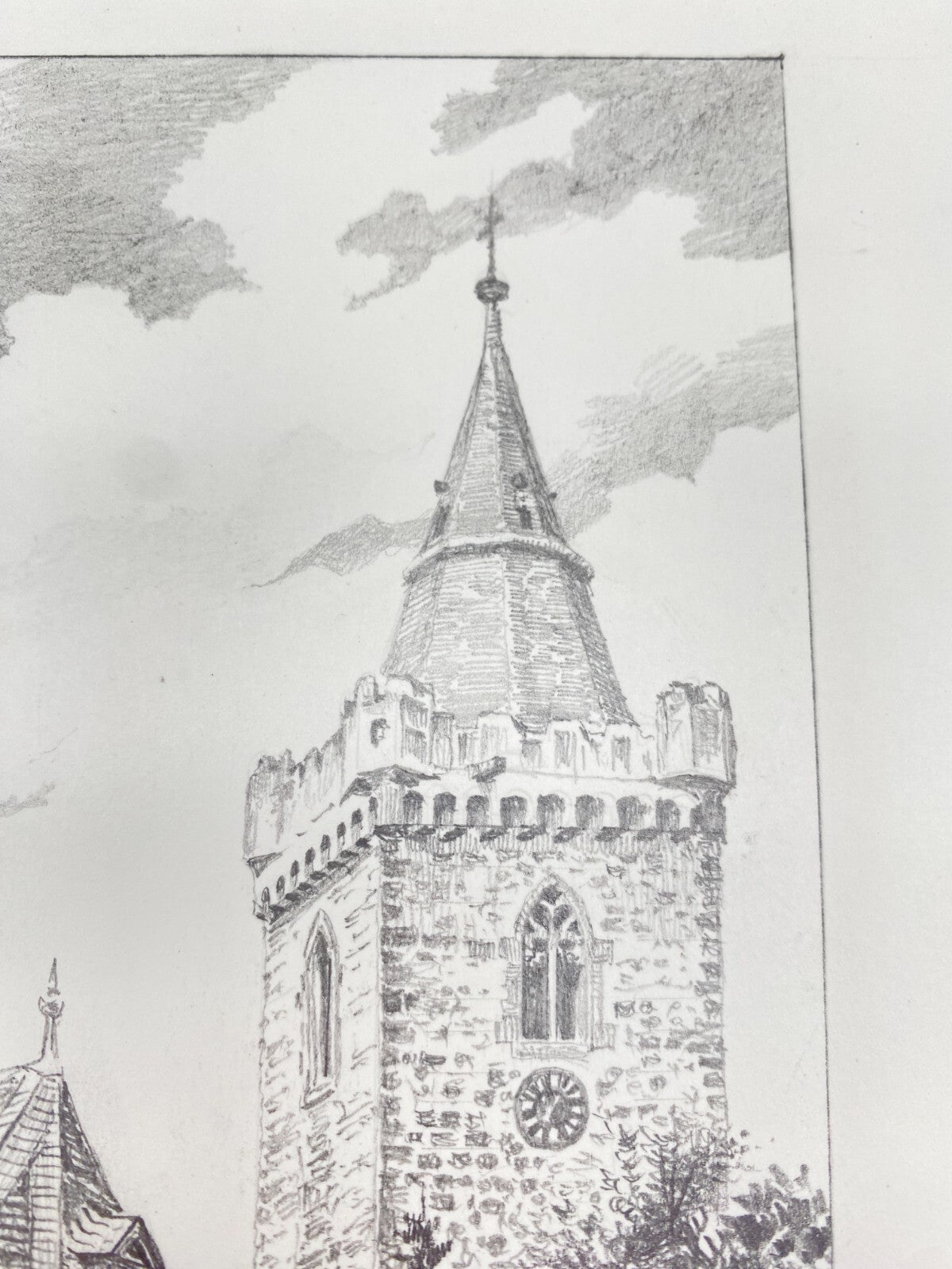 DEUTSCHER KÜNSTLER HEINZ WEHLISCH ZEICHNUNG BRUCHKÖBEL ALTES RATHAUS SIGNIERT