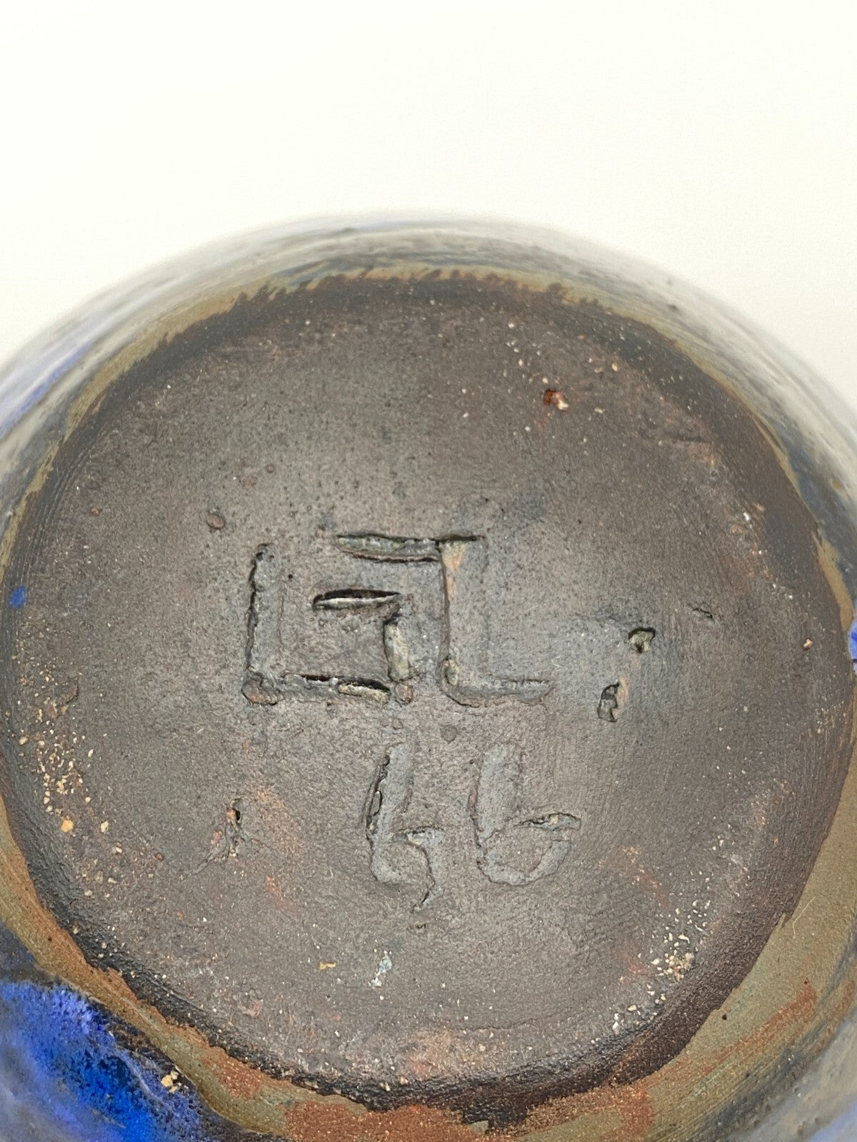 GERHARD LIEBENTHRON BREMEN STUDIOKERAMIK VASE KRISTALLGLASUR BLAU 66 SIGNIERT