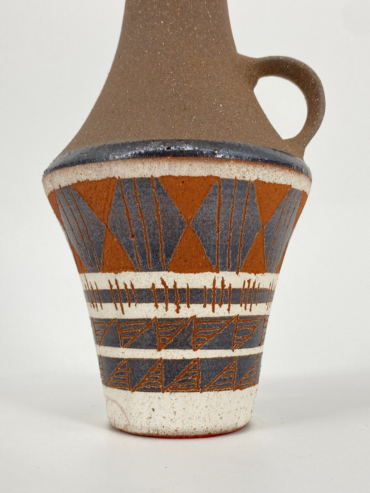 * UDO MERTZDORF STUDIOKERAMIK VASE TERRACOTTA BRAUN 60ER DEUTSCH