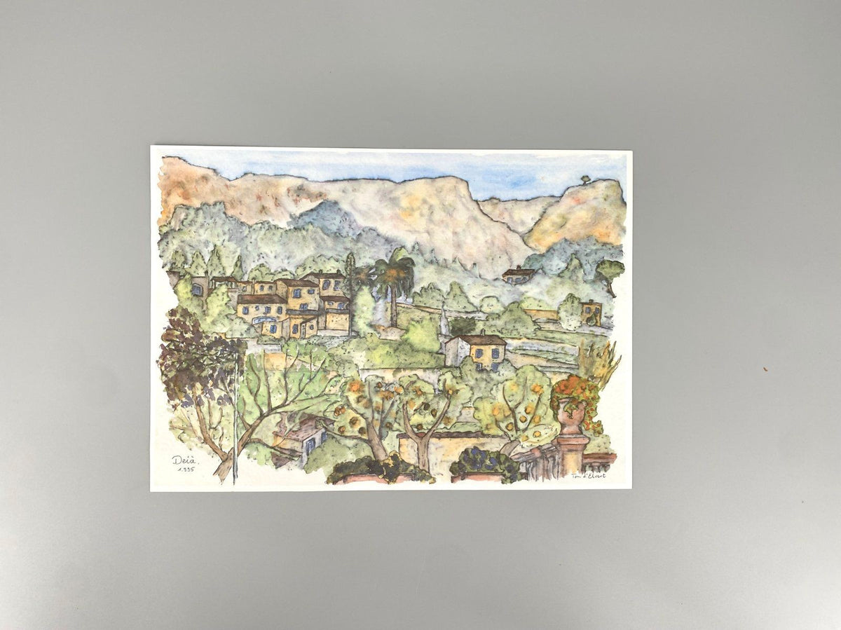 * GRAFIK OFFSET DEIÀ MALLORCA SPANIEN TOM D’ELVERT AQUARELL 1995