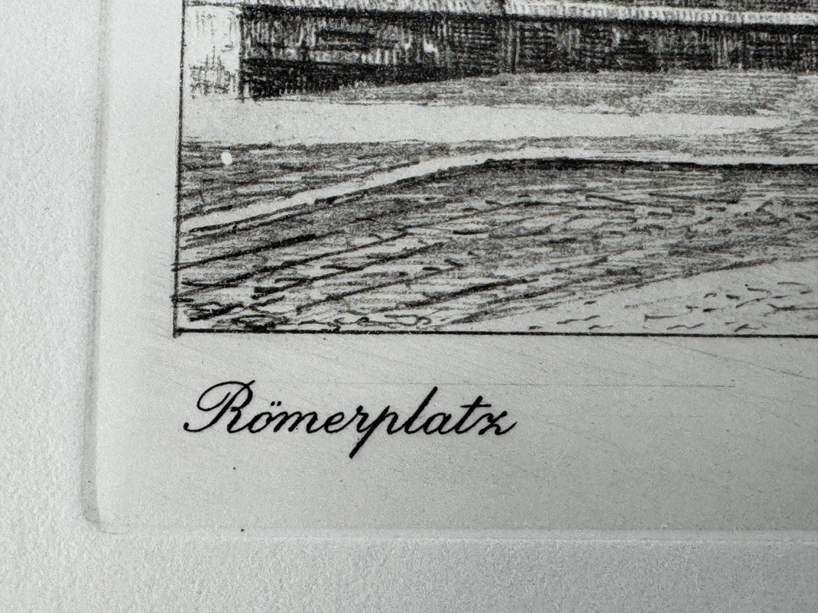 * HEINZ WEHLISCH RADIERUNG RÖMERPLATZ BADEN BADEN UM 1900 ANSICHT