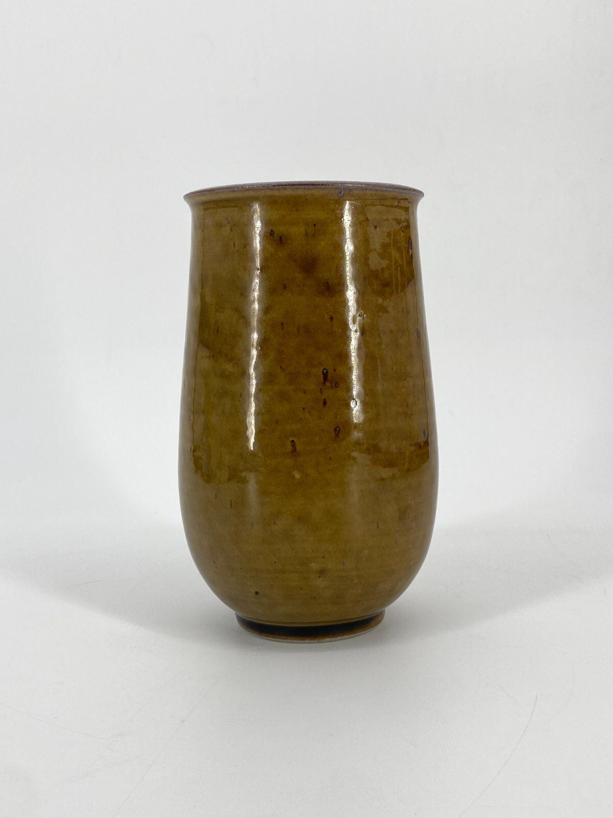 * STUDIOKERAMIK VASE PAUL EYDNER VEB DDR KERAMIK VINTAGE OCKER