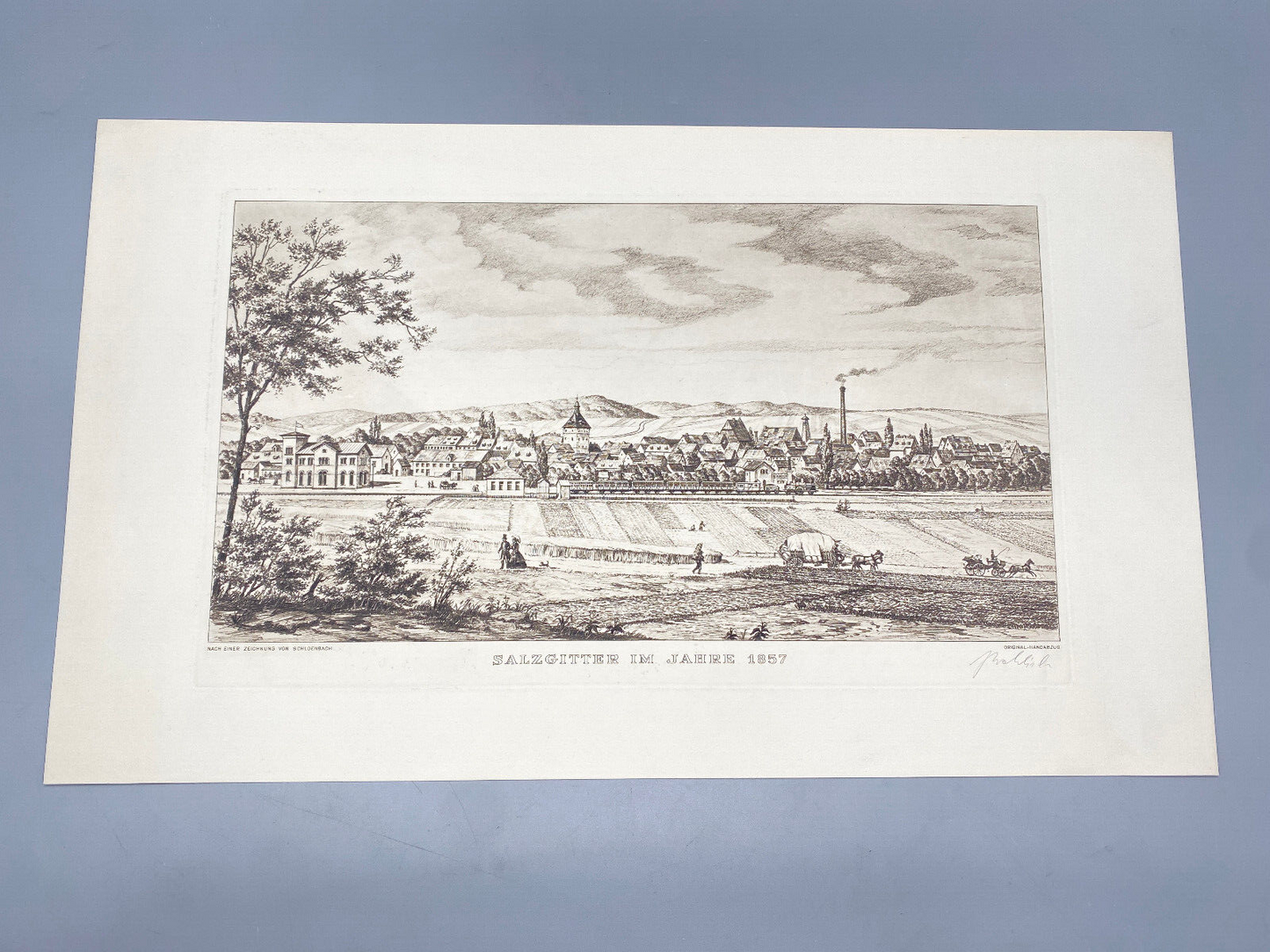 HEINZ WEHLISCH  RADIERUNG SALZGITTER 1857 ORIGINAL HANDABZUG HANDSIGINIERT