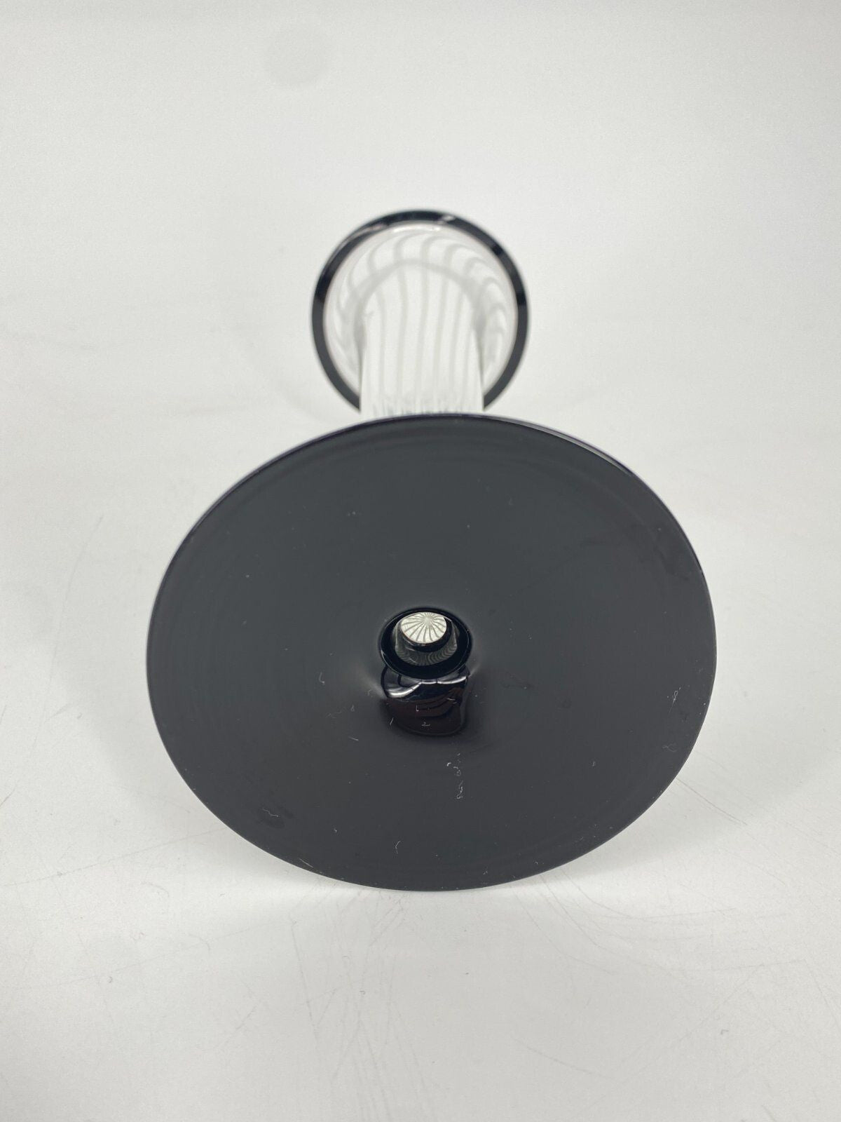 * VASE MURANO GLAS SCHWARZ WEIß VINTAGE MID CENTURY 50ER 60ER