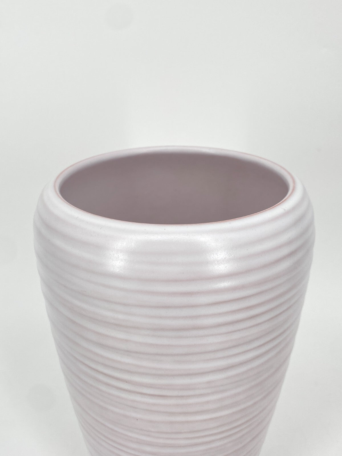* WEACHTERSBACH KERAMIK RILLEN VASE BREMEN ROSA 23CM VINTAGE 50ER 60ER