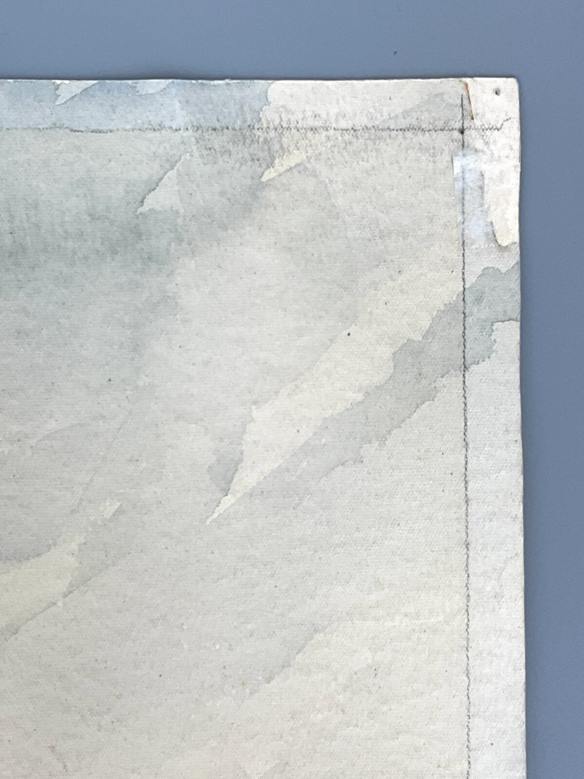 *GEMÄLDE TEICH MIT HÄUSER ZWEISEITIG BERG AQUARELL SIGNIERT PASTELLFARBE UNIKAT