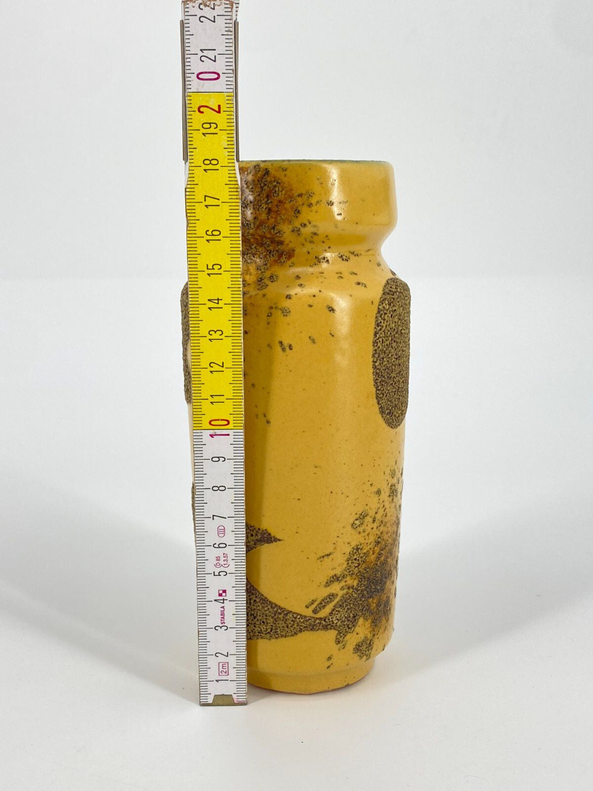 *HALDENSLEBEN STUDIOKERAMIK VASE 304IC FAT LAVA GELB VINTAGE 60ER