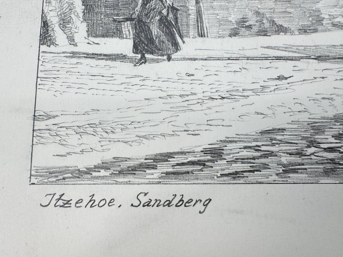 * HEINZ WEHLISCH ZEICHNUNG ITZEHOE SANDBERG UM 1912 ANSICHT