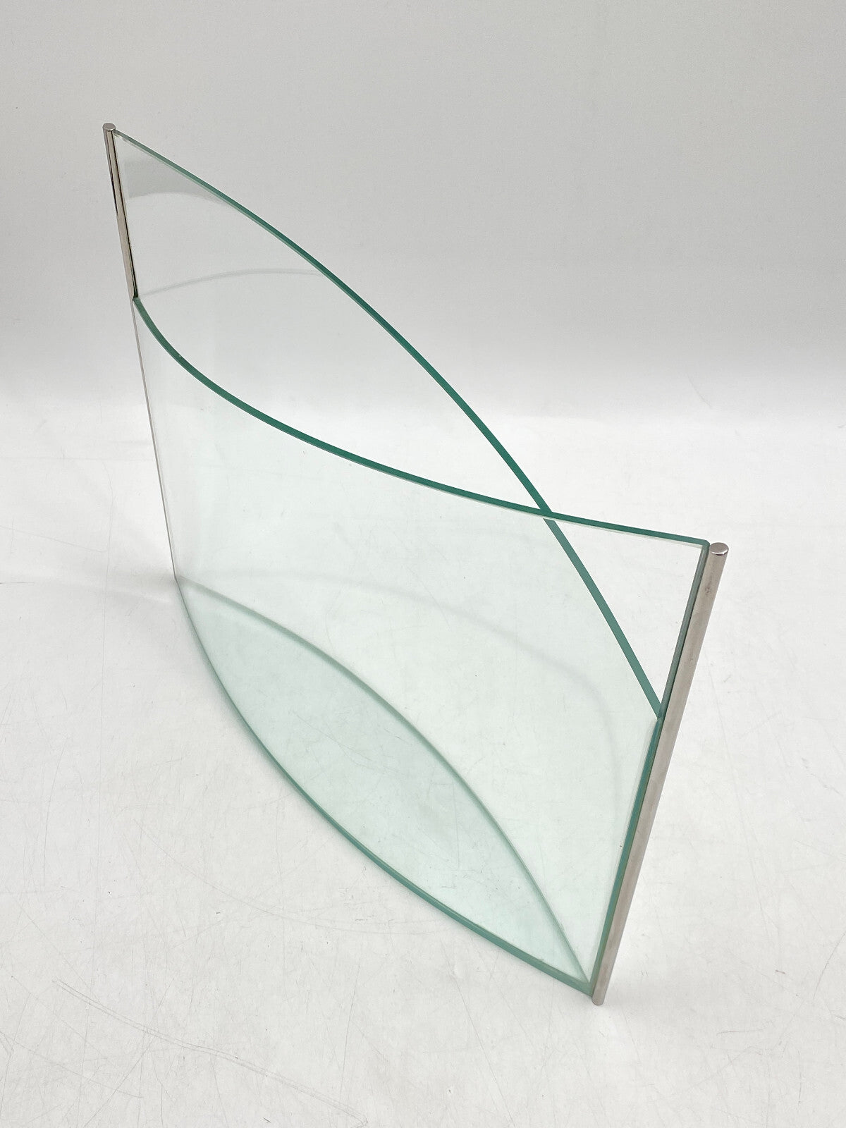 * KUNSTVOLLE VASE GLAS GLASVASE EDELSTAHL MID CENTURY DESIGN