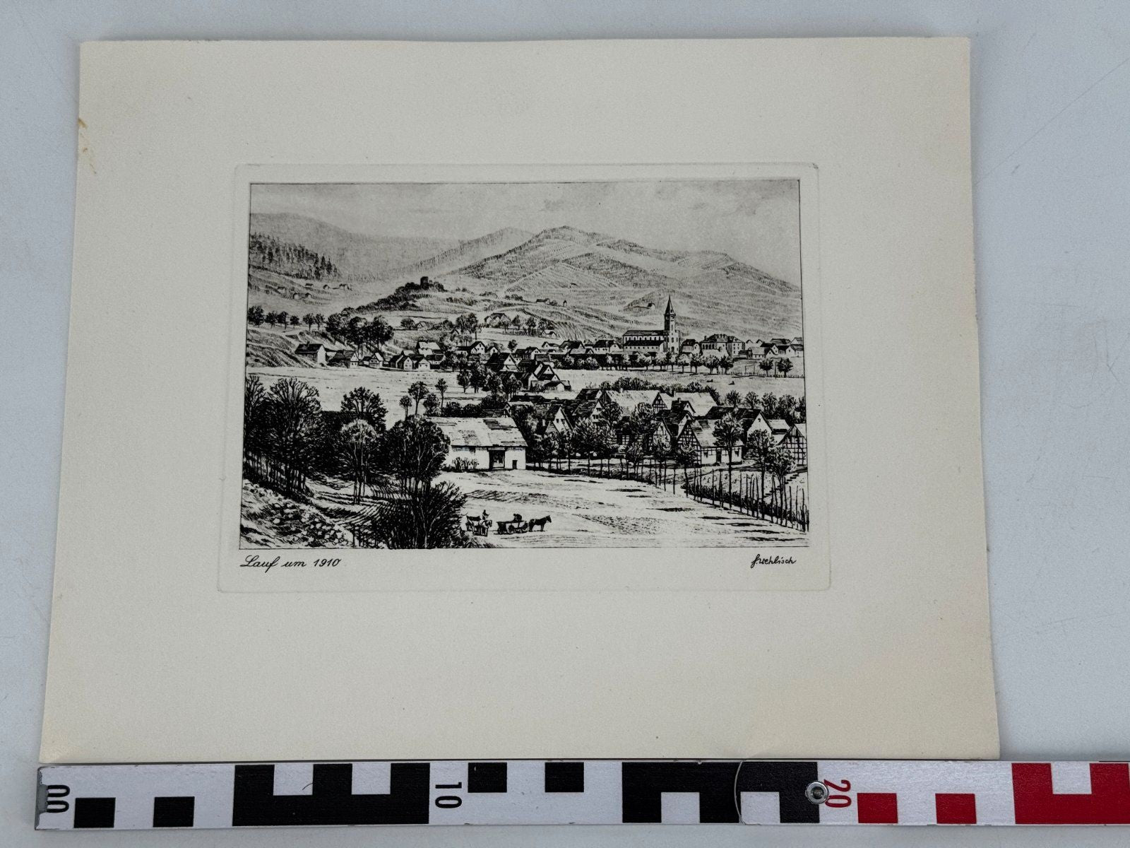 * HEINZ WEHLISCH ORIGINAL RADIERUNG LAUF UM 1910 ANSICHT