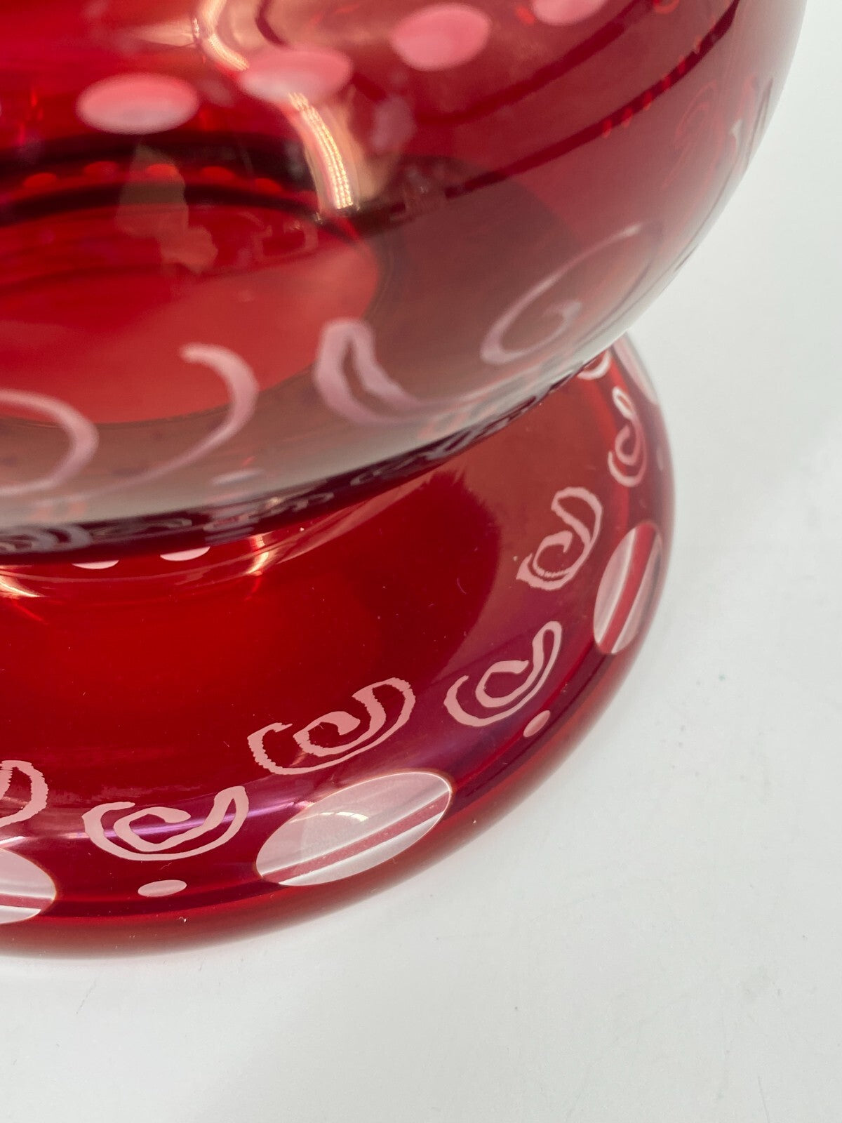 * VASE GROß BÖHMISCHES GLAS BÖHMEN TSCHECHIEN ROT JAGD HIRSCH VINTAGE