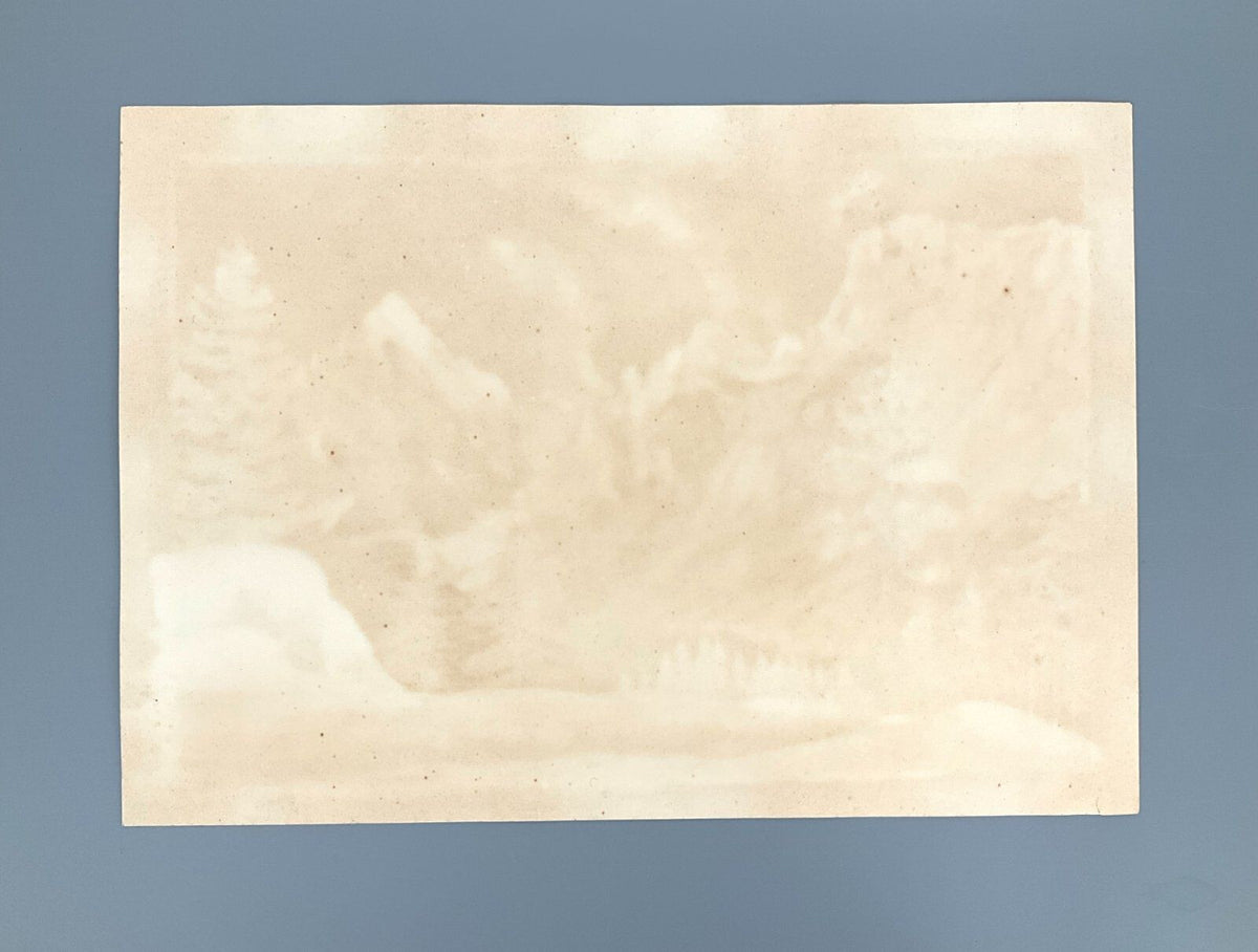 *GEMÄLDE GOUACHE F. KRUG WINTERLANDSCHAFT BERGLANDSCHAFT 1943