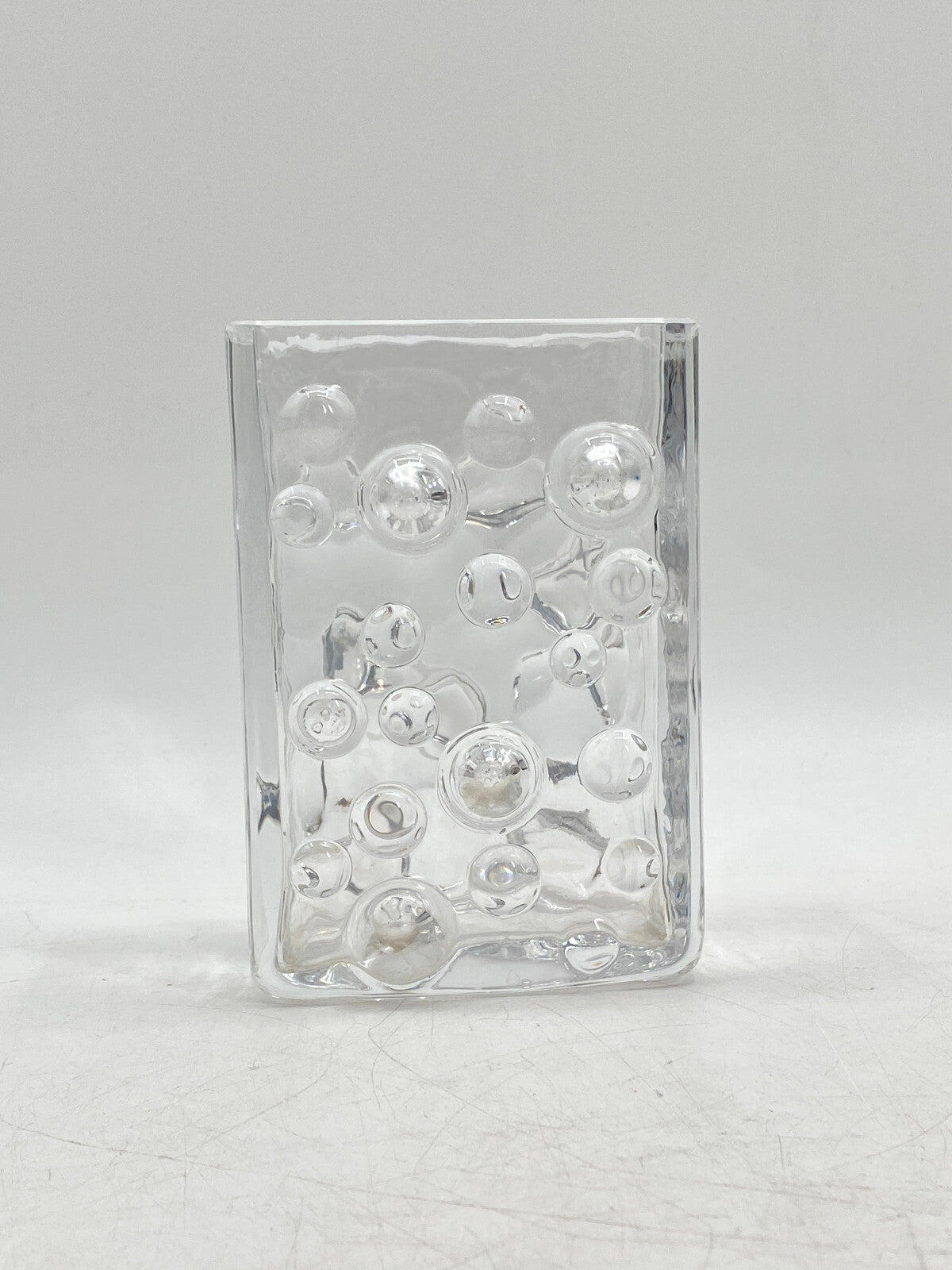 * WMF ERICH JACHMANN BUBBLE VASE GLASVASE GLAS NOPPEN BLOCKVASE VINTAGE 60ER
