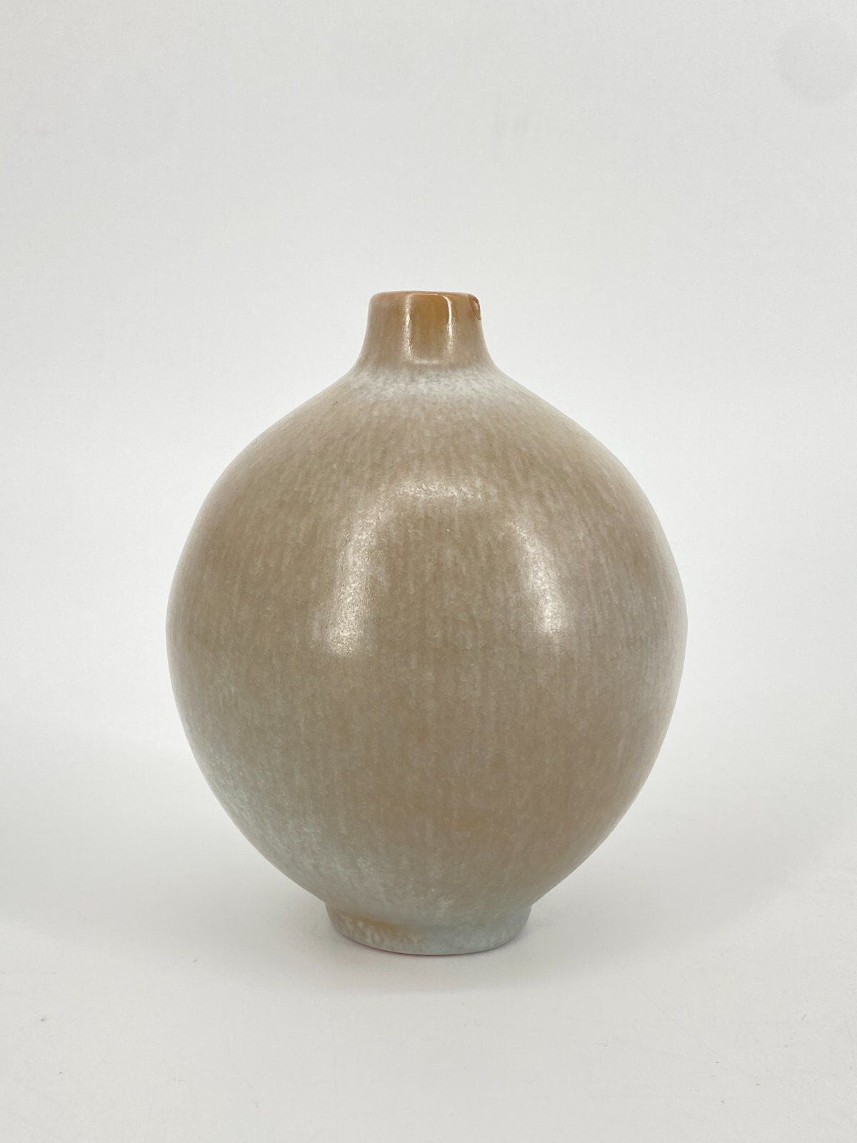 *KLEINE STUDIOKERAMIK VASE MINIMALISTISCH BEIGE VINTAGE 60ER 13CM