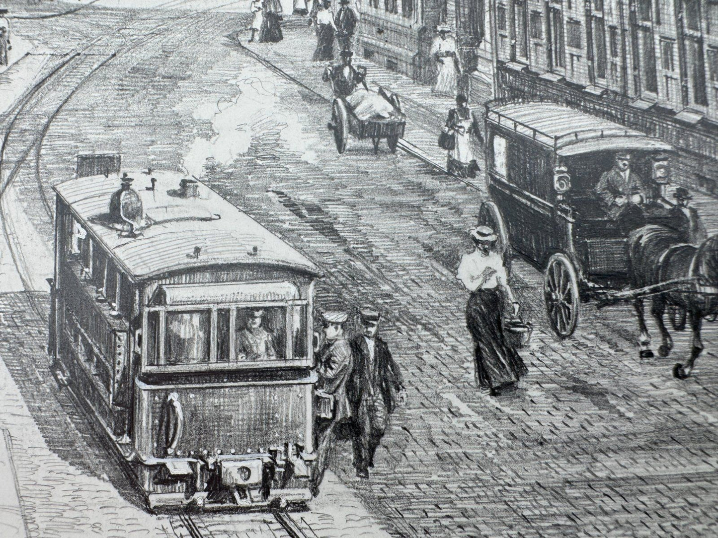 * HEINZ WEHLISCH ZEICHNUNG PFORZHEIM LEOPOLDPLATZ 1903 ANSICHT SIGNIERT