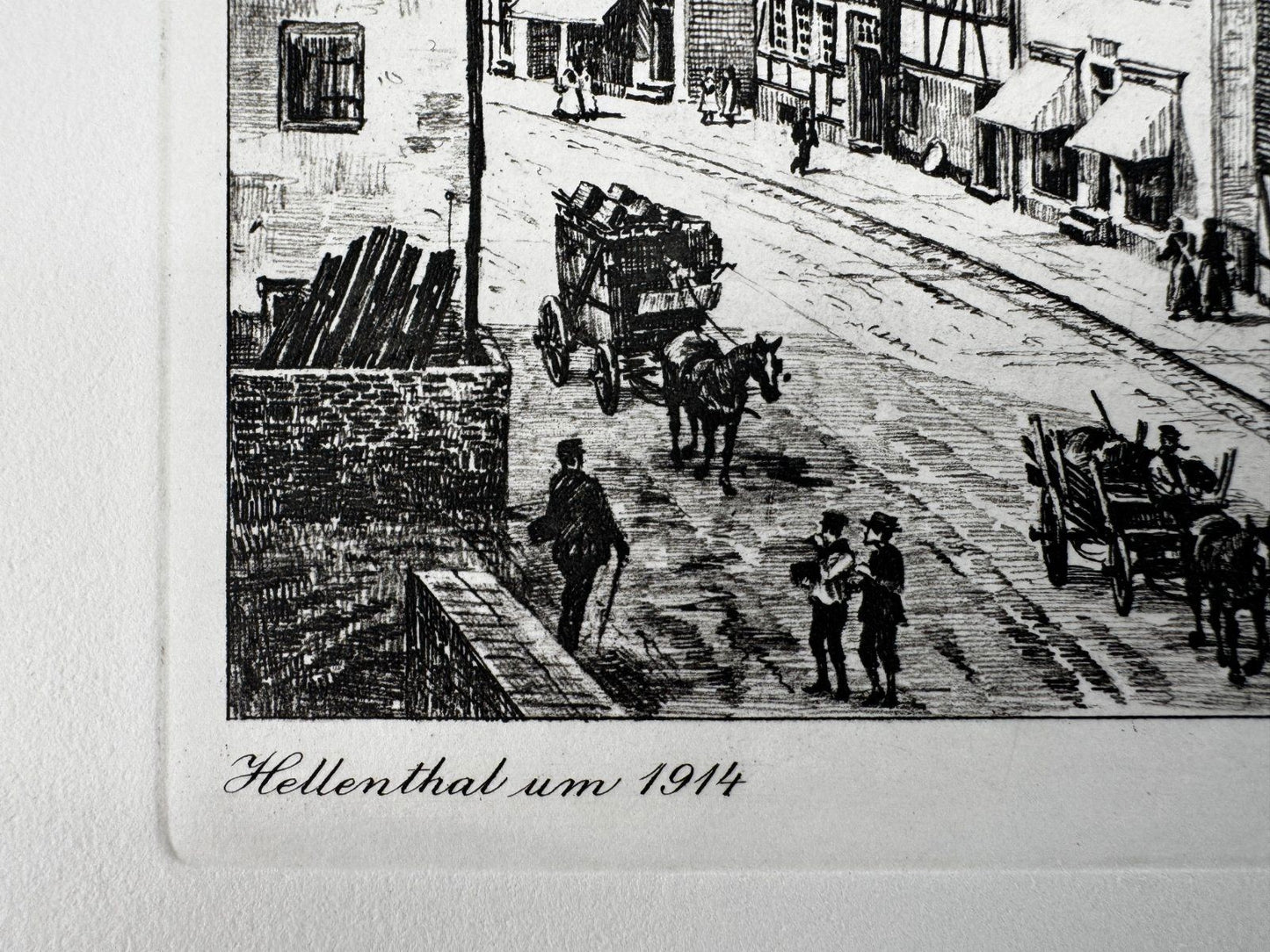 * HEINZ WEHLISCH ORIGINAL RADIERUNG HELLENTHAL UM 1914 ANSICHT