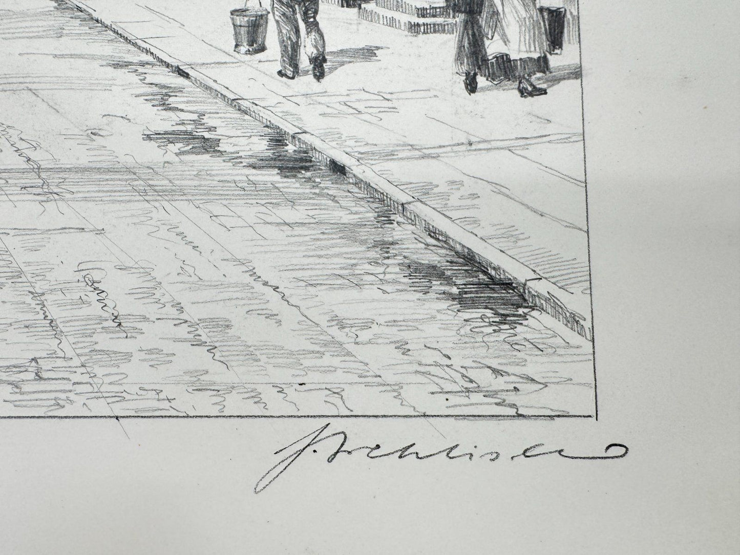 * HEINZ WEHLISCH ZEICHNUNG BURGDORF MARKTSTRAßE ANSICHT SIGNIERT