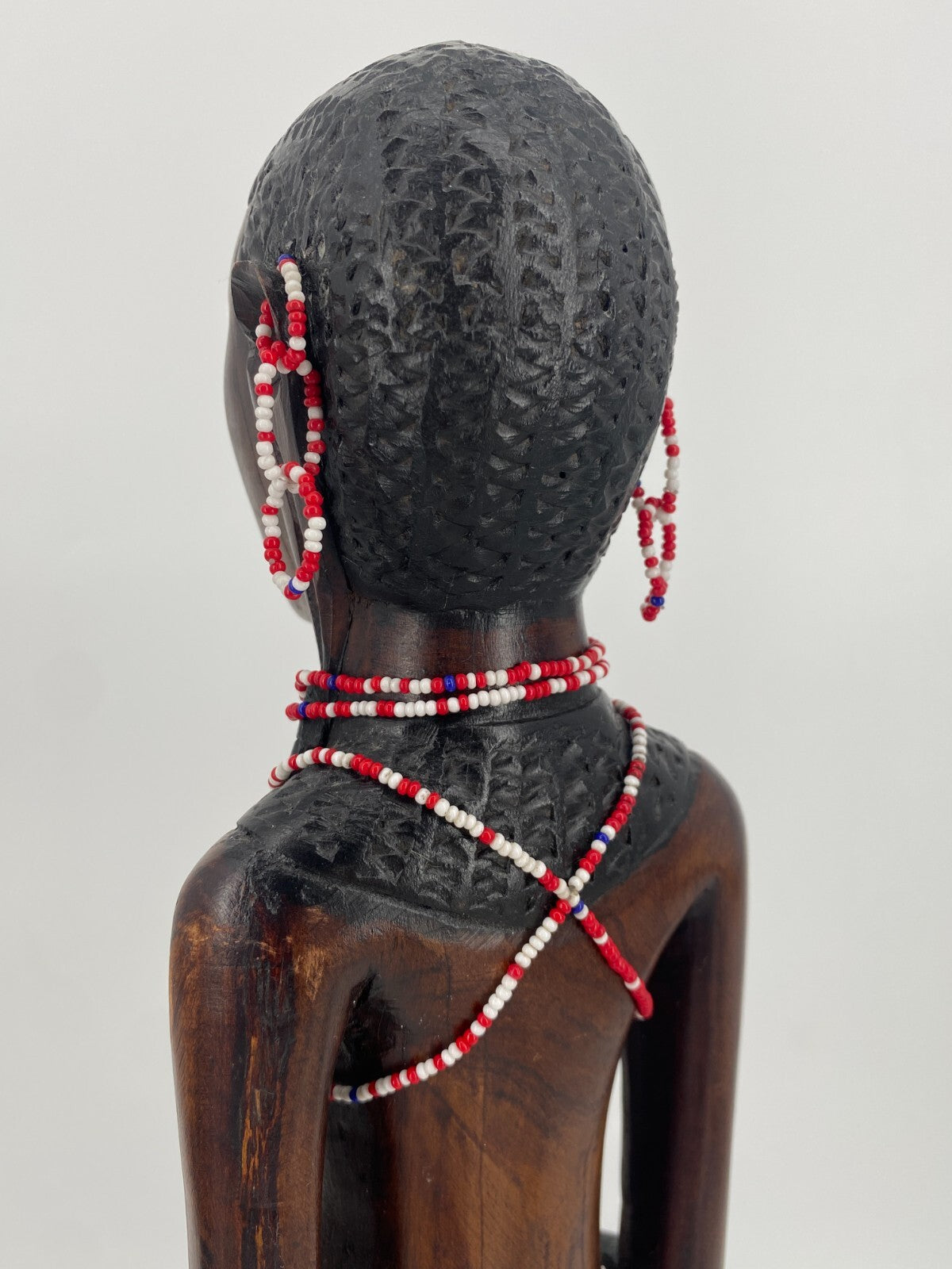 * 2 STK HOLZ FIGUREN MASSAI KENIA AFRIKA MANN FRAU STATUETTE SKULPTUR VINTAGE