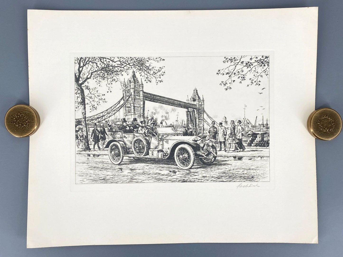 *5x GRAFIK HEINZ WEHLISCH AUTOMOBIL OLDTIMER LONDON PARIS MÜNCHEN