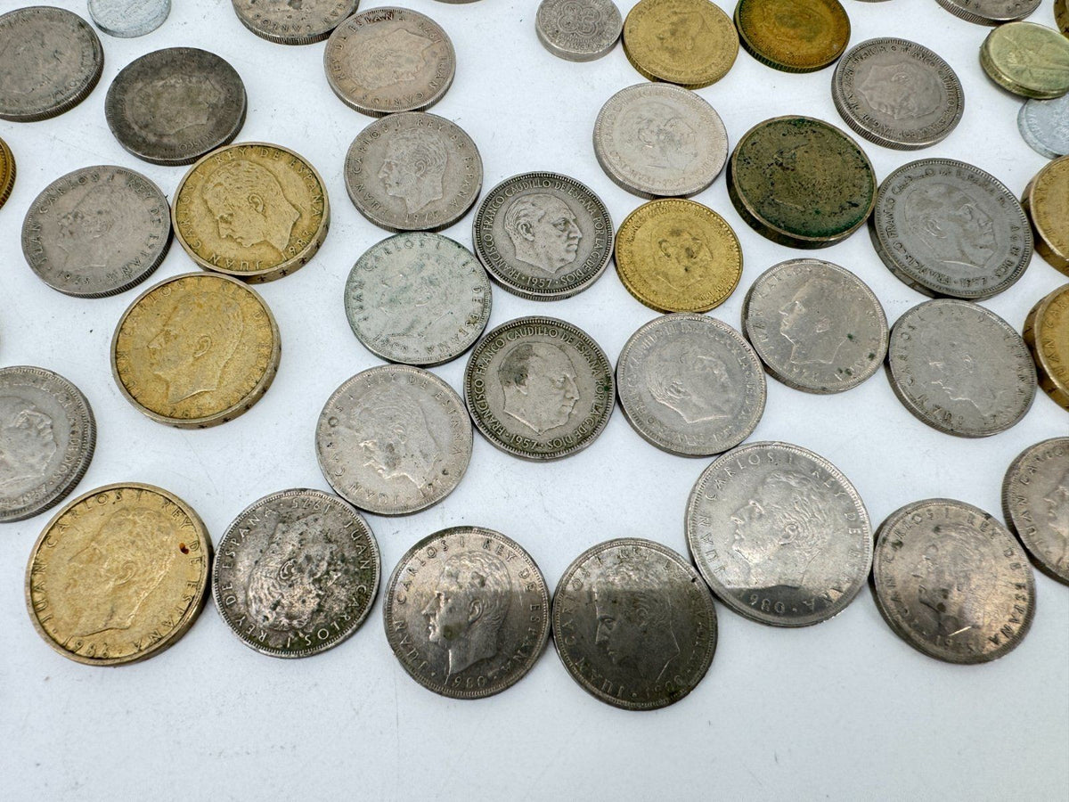 SPANISCHE MÜNZEN PESETAS 162 STÜCK LOT SPAIN ESPANA 1940 BIS 1980