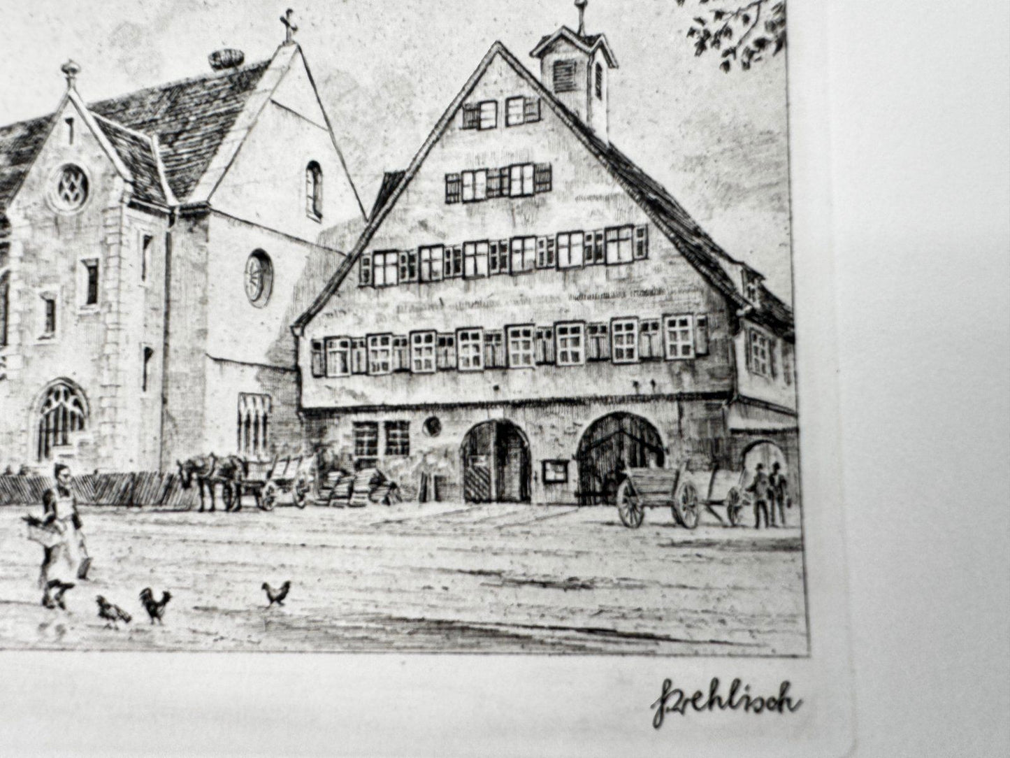 * HEINZ WEHLISCH ORIGINAL RADIERUNG WEIL IM SCHÖNBUCH UM 1910 ANSICHT