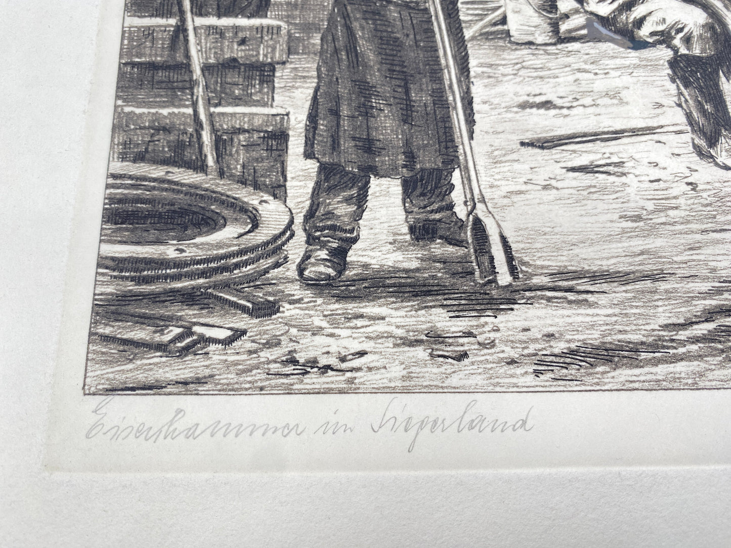 HEINZ WEHLISCH BENDORFER EISENHÜTTE STEINEBRÜCKER HÜTTE ORIGINAL RADIERUNG