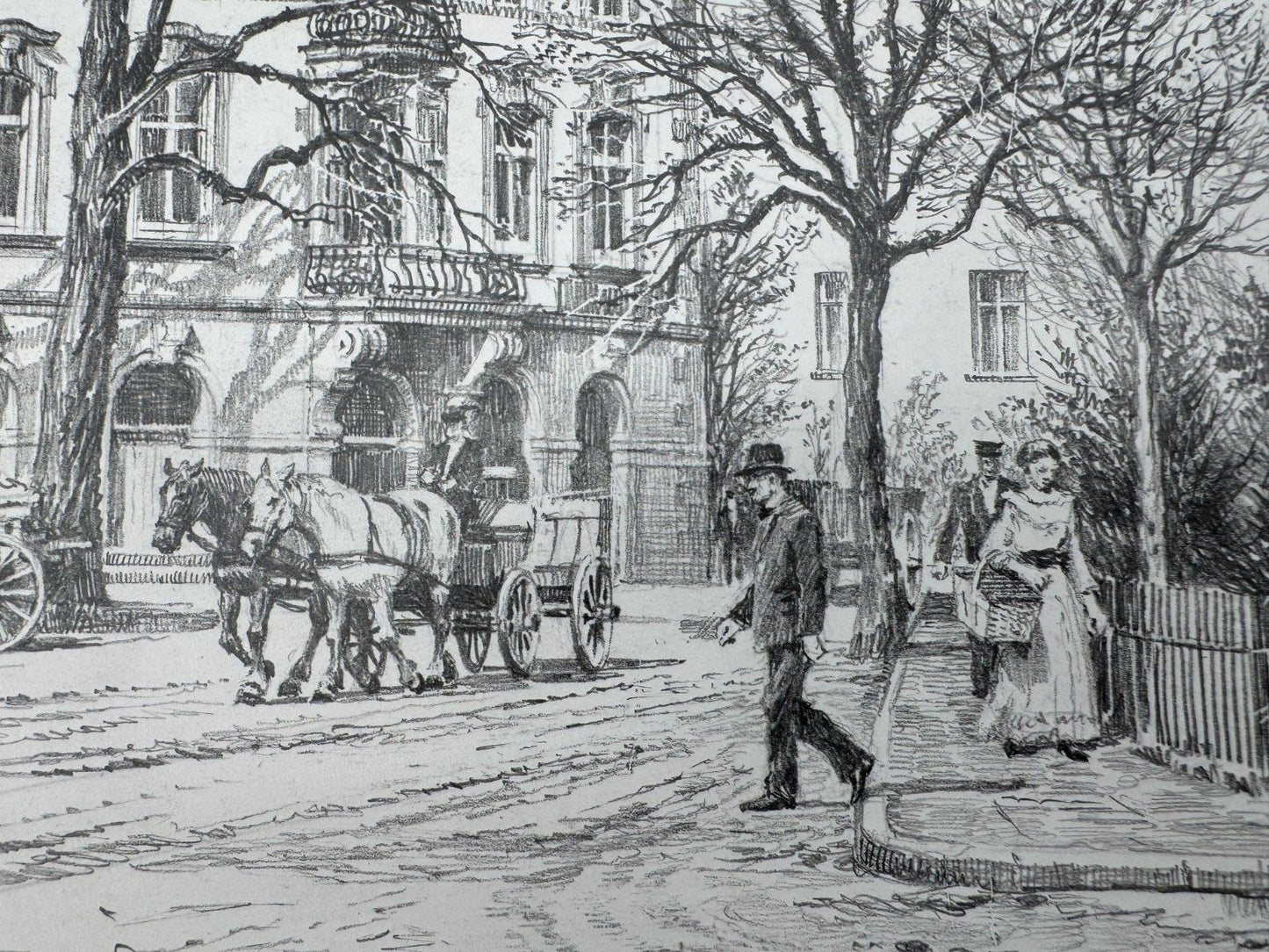 * HEINZ WEHLISCH ZEICHNUNG MERZIG 1898 ANSICHT SIGNIERT