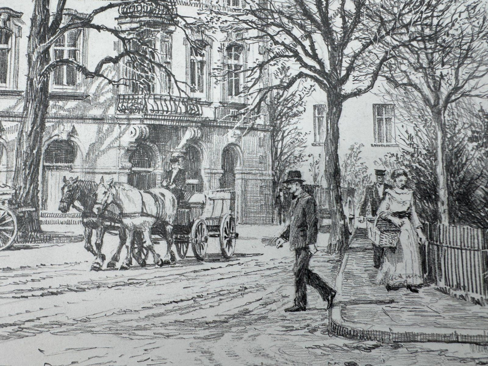 * HEINZ WEHLISCH ZEICHNUNG MERZIG 1898 ANSICHT SIGNIERT