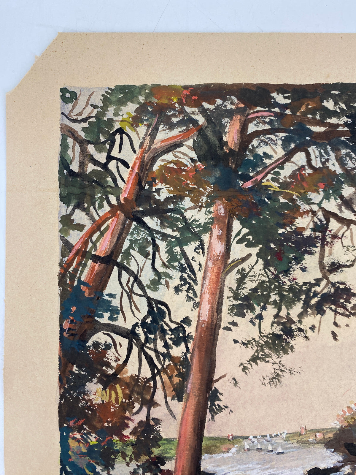 * AQUARELL OTTO ZIESKE 1902-1985 GRUNEWALDTURM HAVEL LANDSCHAFT KIEFERN UFER