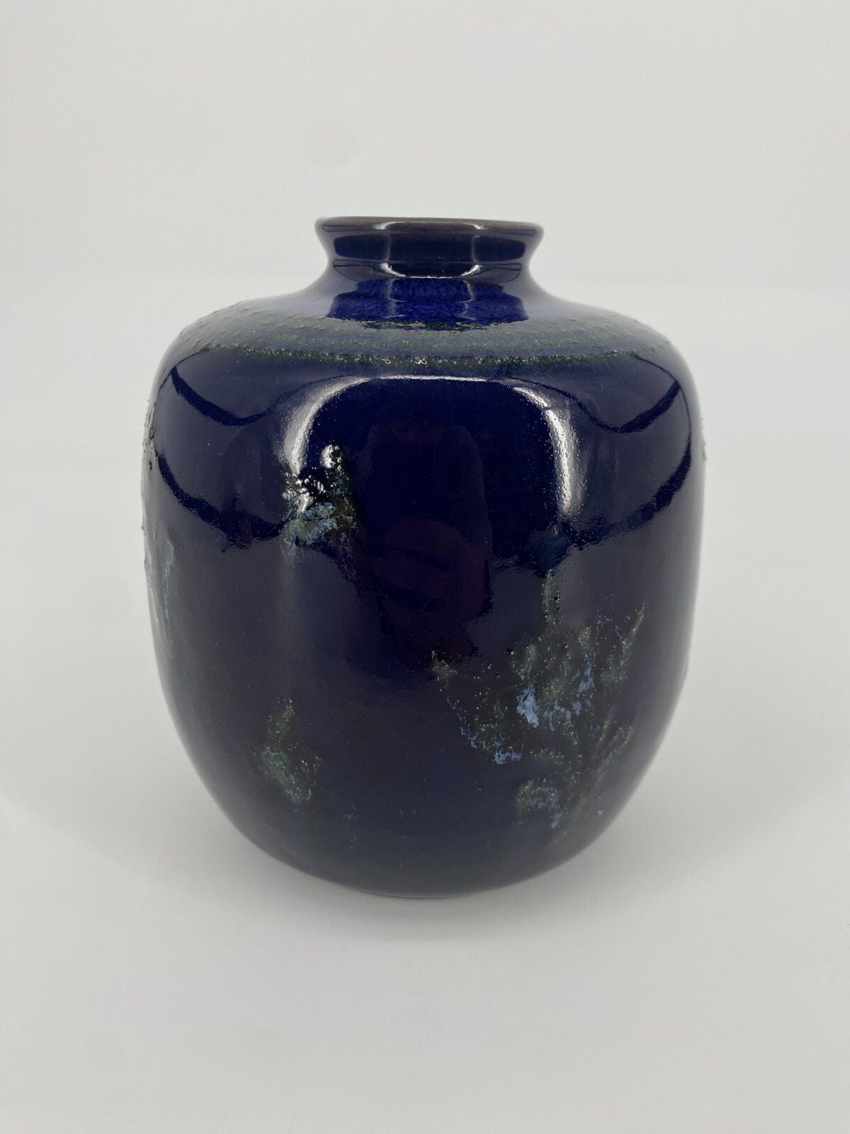 * VASE STUDIOKERAMIK STREHLA VINTAGE 1970ER MID CENTURY BLAU