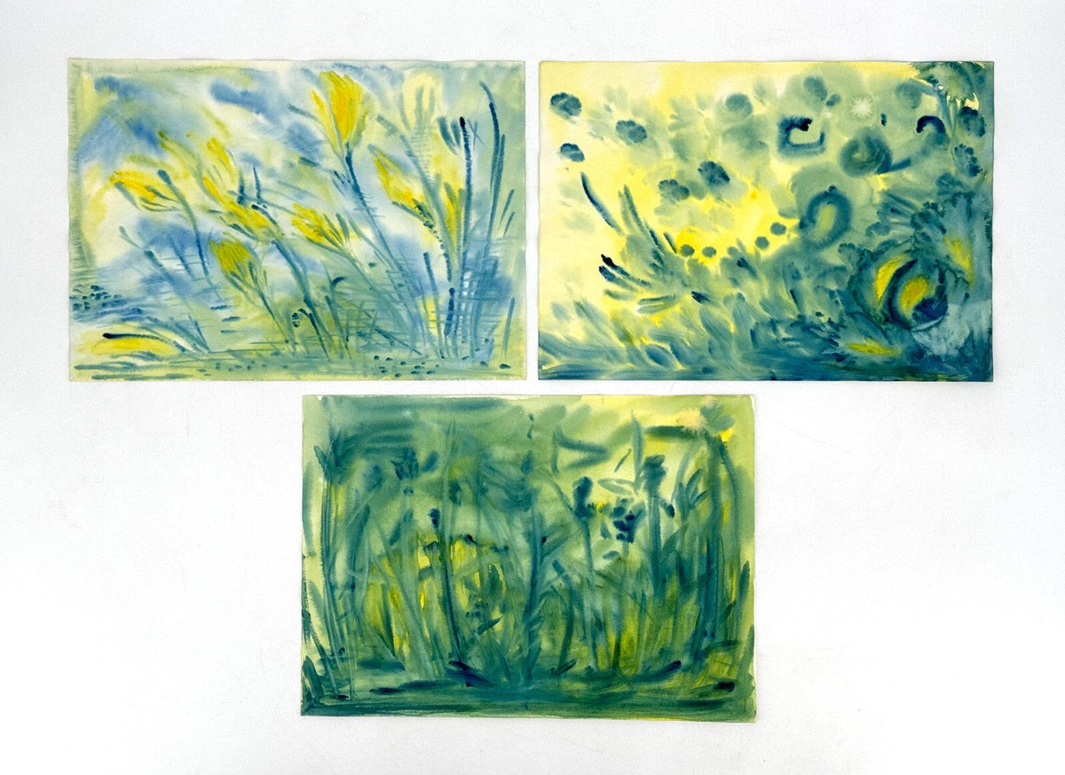*15x GEMÄLDE AQUARELL NATUR BLUMEN LANDSCHAFT ABSTRAKT FARBENFROH