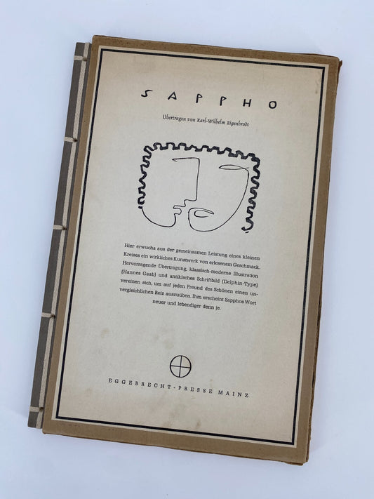 *1v2 BUCH SAPPHO MIT ZEICHNUNGEN EGGEBRECHT-PRESSE MAINZ 1954 MIT SCHUBER
