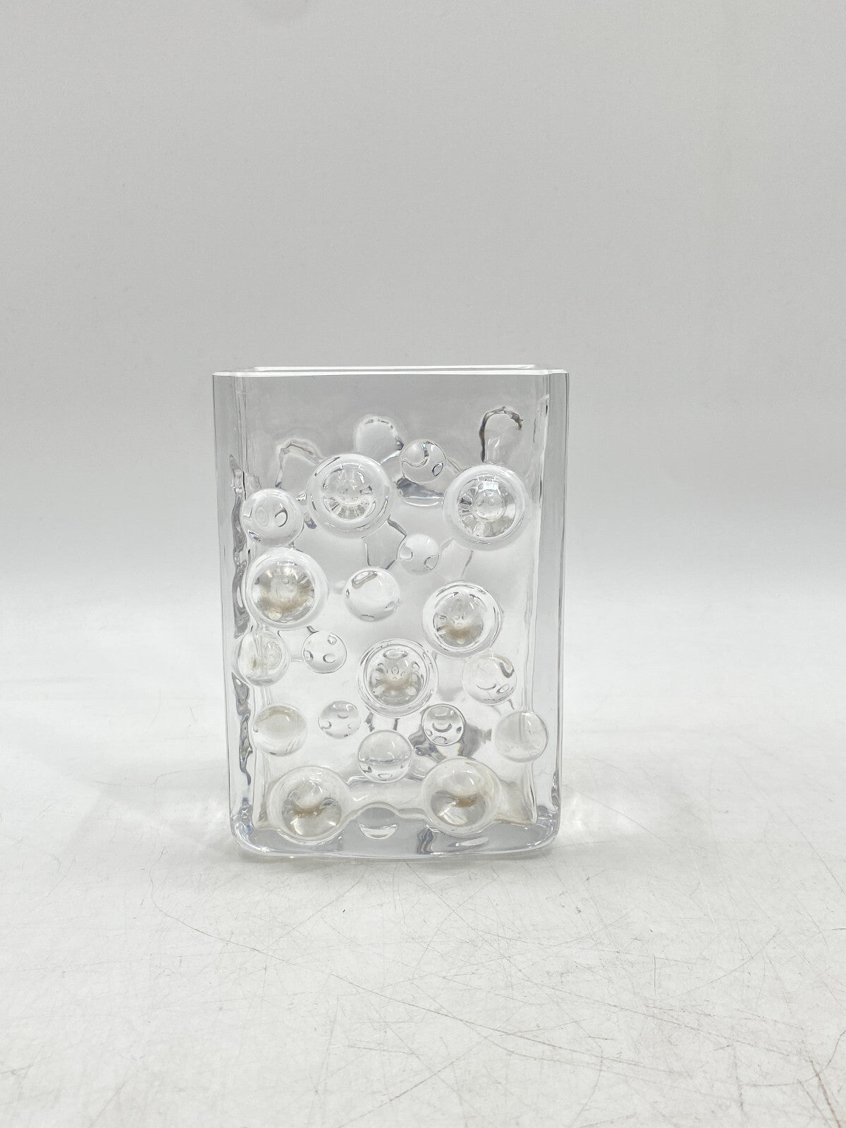 * WMF ERICH JACHMANN BUBBLE VASE GLASVASE GLAS NOPPEN BLOCKVASE VINTAGE 60ER