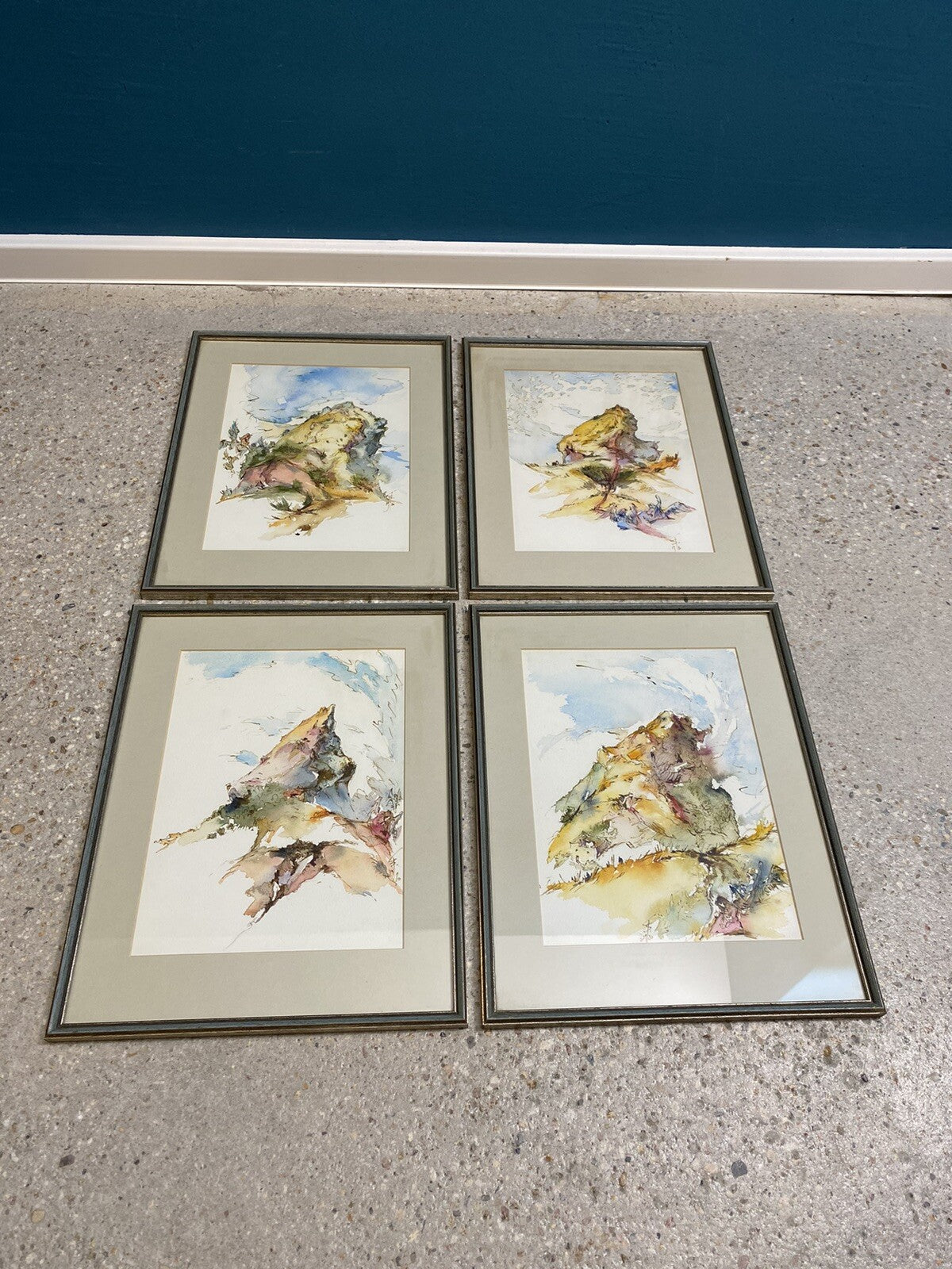 AQUARELL x 4 PETER SCHMIDT SCHÖNBERG BERGE SINFONIE ENGEL AKT BERLINER KUNST